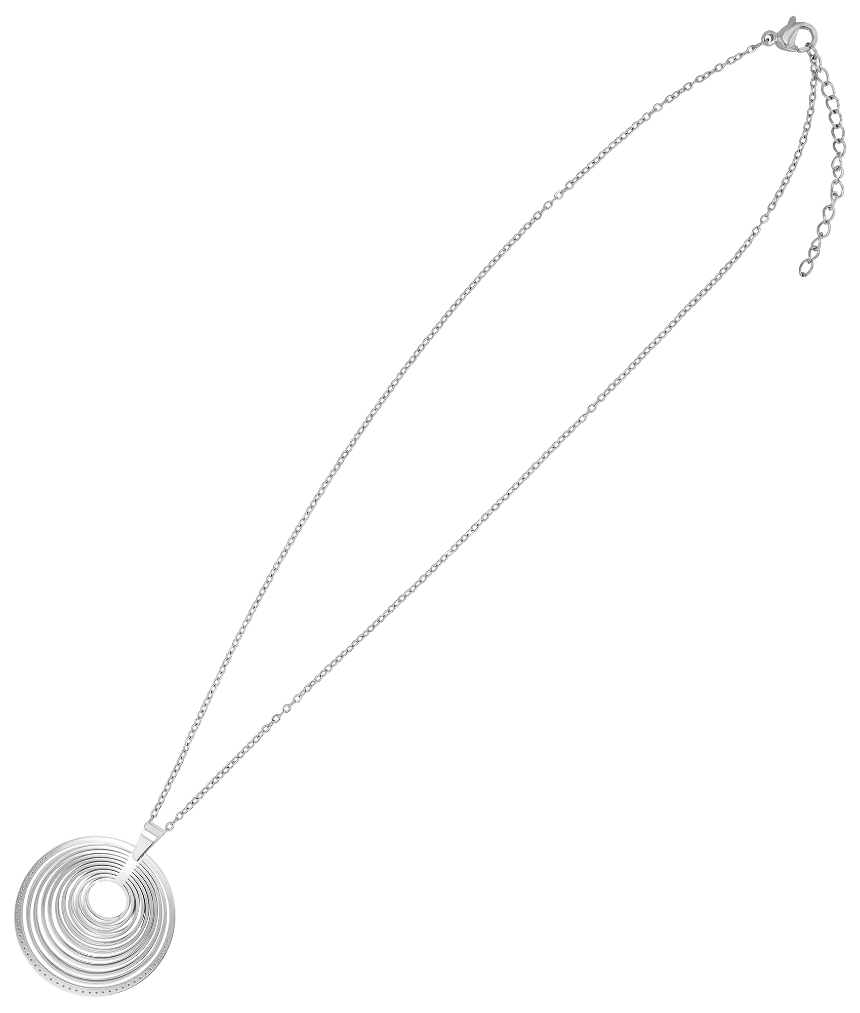 "Seluna" Edelstahl Schmuckset (Ohringe / Kette 43+5 cm/ Anhänge), slberfarben