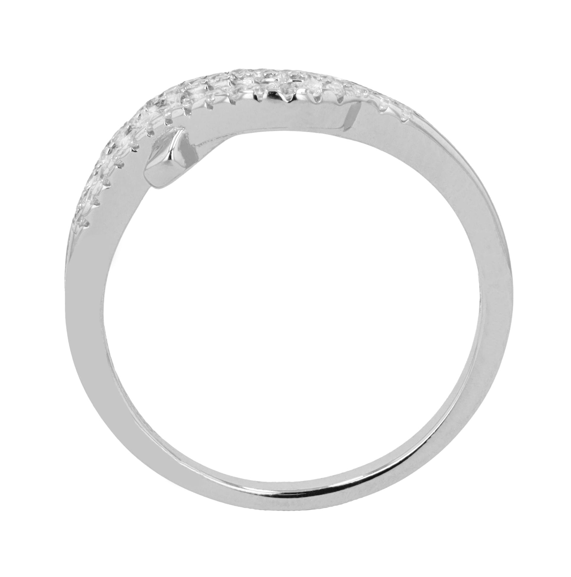 925 Echt Silber Ring, Zirkoniabesatz, 925/rhodiniert, Gr. 60