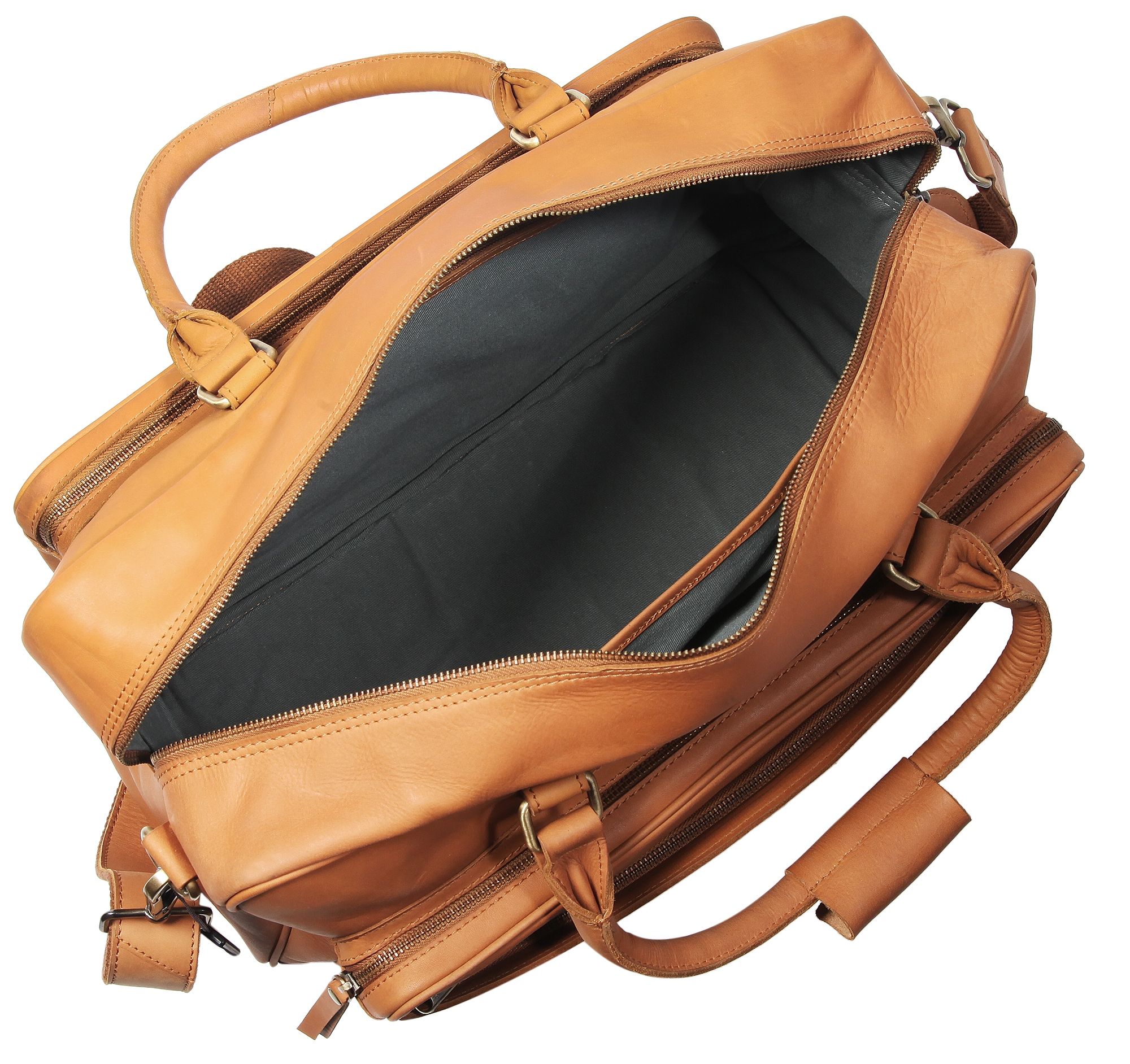 Leonardo Verrelli Echt Leder Tragetasche Handtasche, Braun