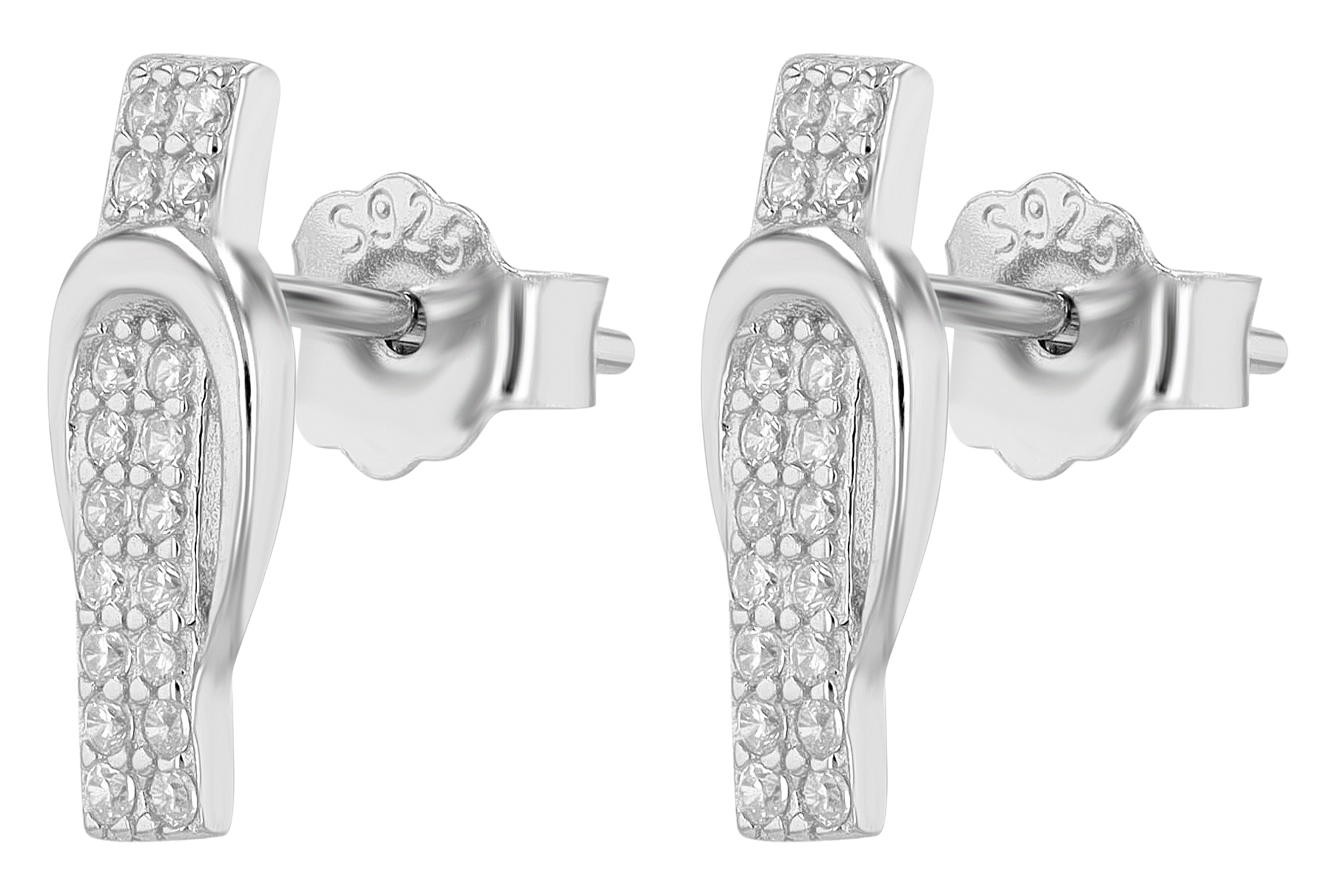 "Marie" 925/- Echt Silber Ohrstecker Zirkonia  silberfarbig rhodiniert