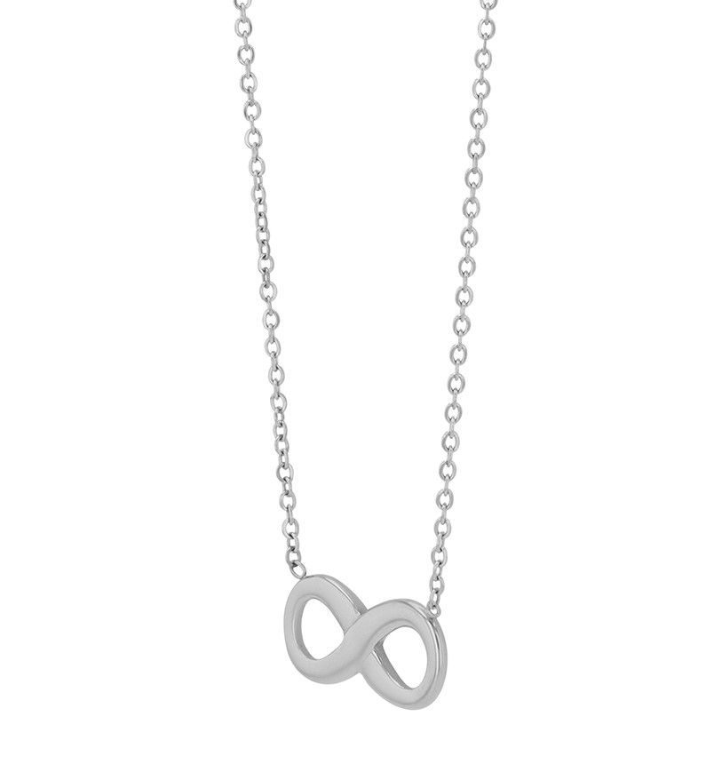 Akzent Infinity-Halskette "Idris" aus Edelstahl, 43+5 cm, silberfarben