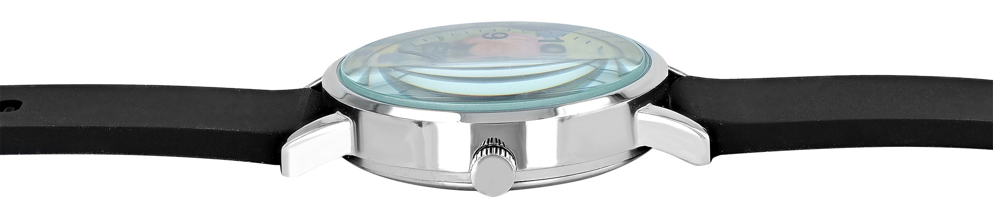 Excellanc Damenuhr/ Jugenduhr "Pferd“ Ø 32 mm, schwarzes Silikonband