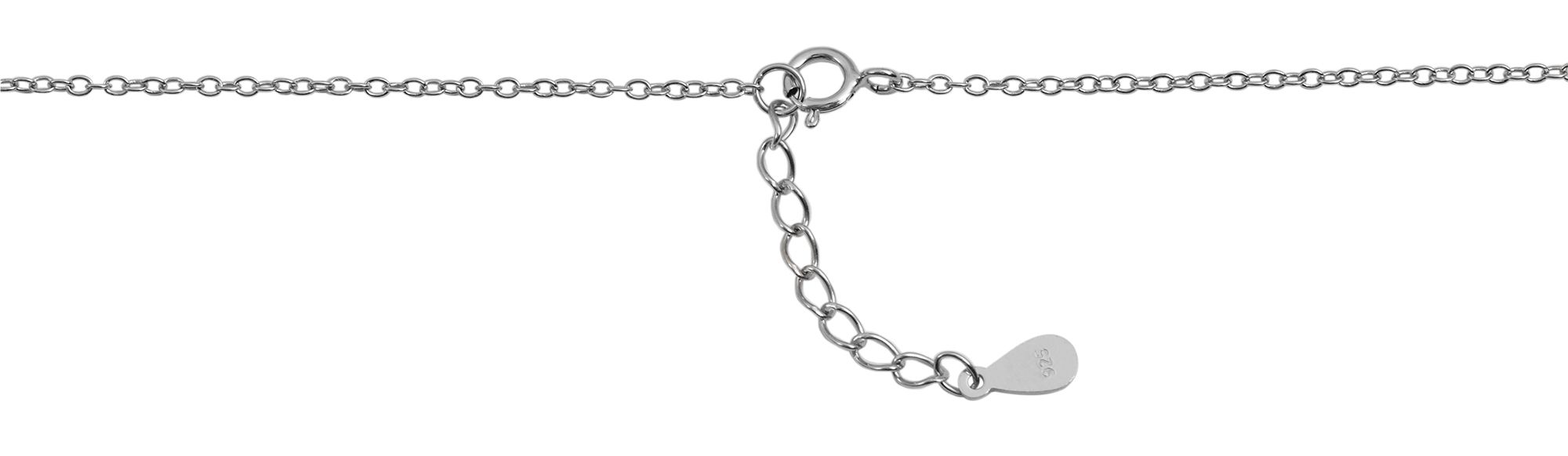 "Maysa" 925/rh Echt Silber Halskette mit Infinity-Anhänger mit Zirkoniabesatz, 42+3cm, silberfarben/ rhodiniert