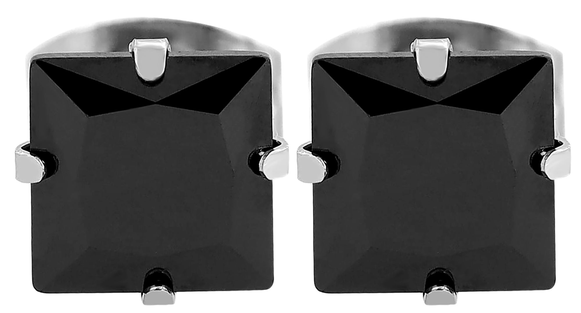 Akzent Ohrstecker "Jexy" aus Edelstahl, quadratischer Zirkonia, 6 x 6 mm