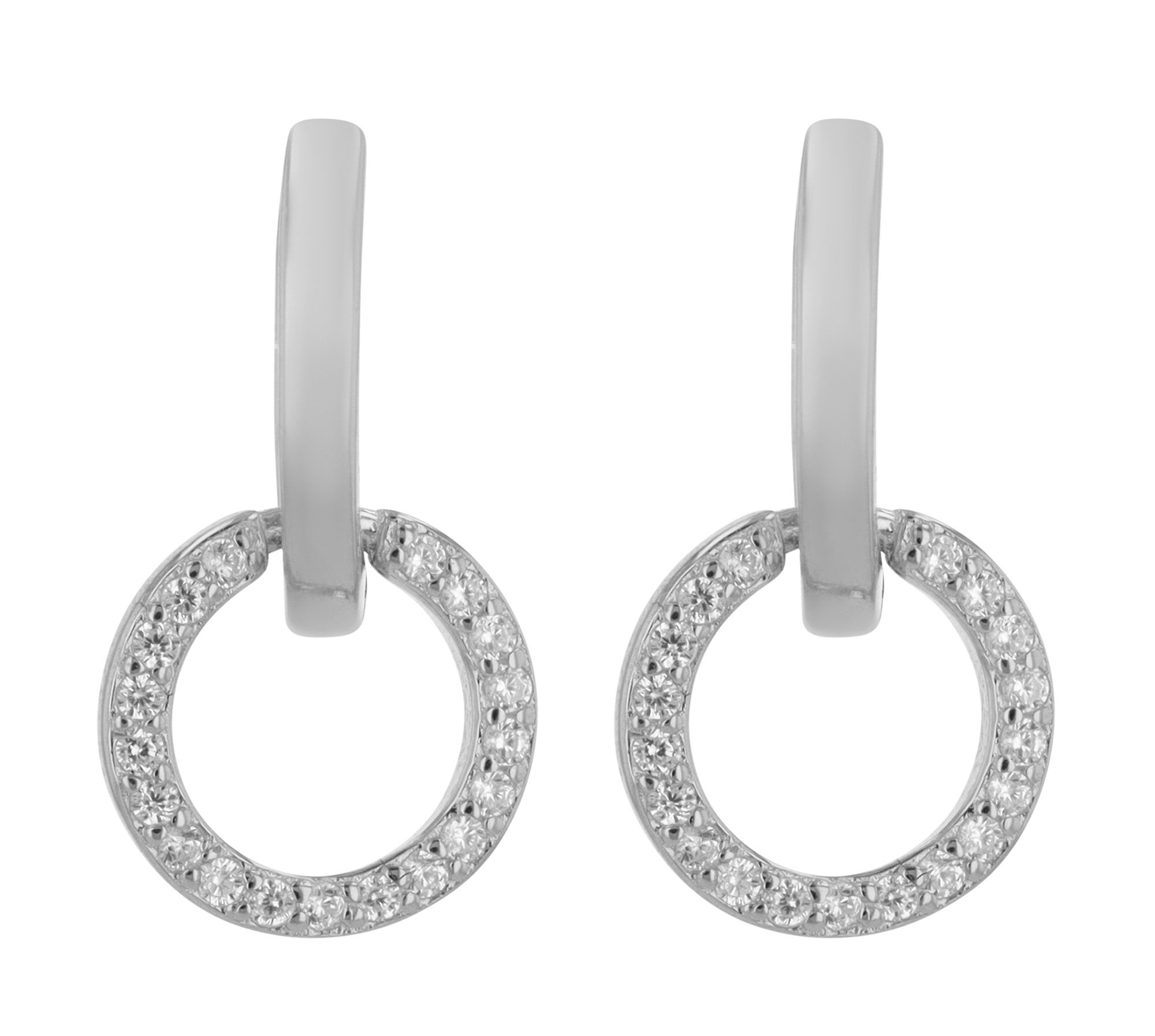 "Holly" 925/- Echt Silber Klapp-Creole Ø 8 mm mit Anhänger, Zirkon, rhodiniert