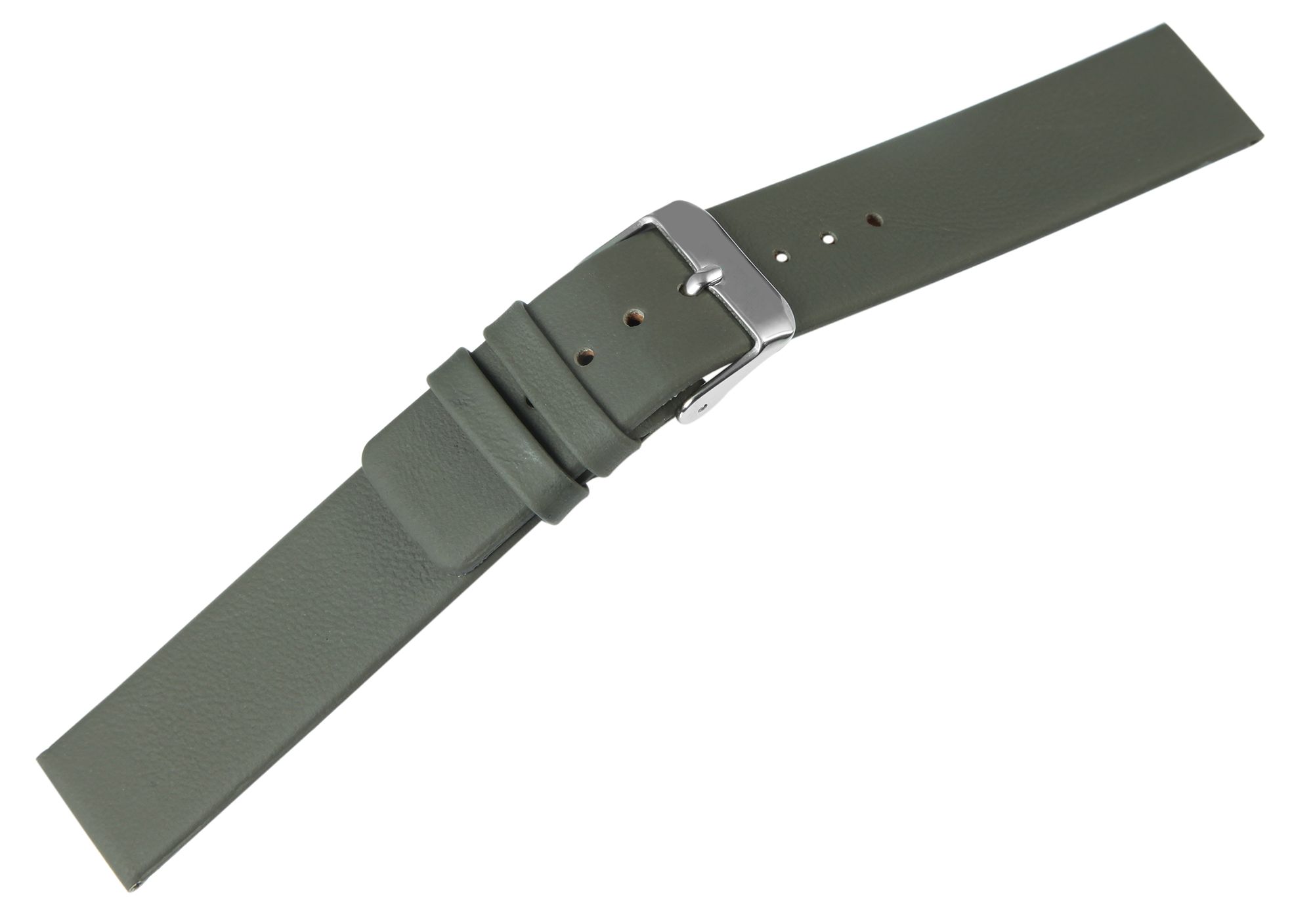 Echtleder-Uhrenarmband, nahtlos, grau, 16 mm