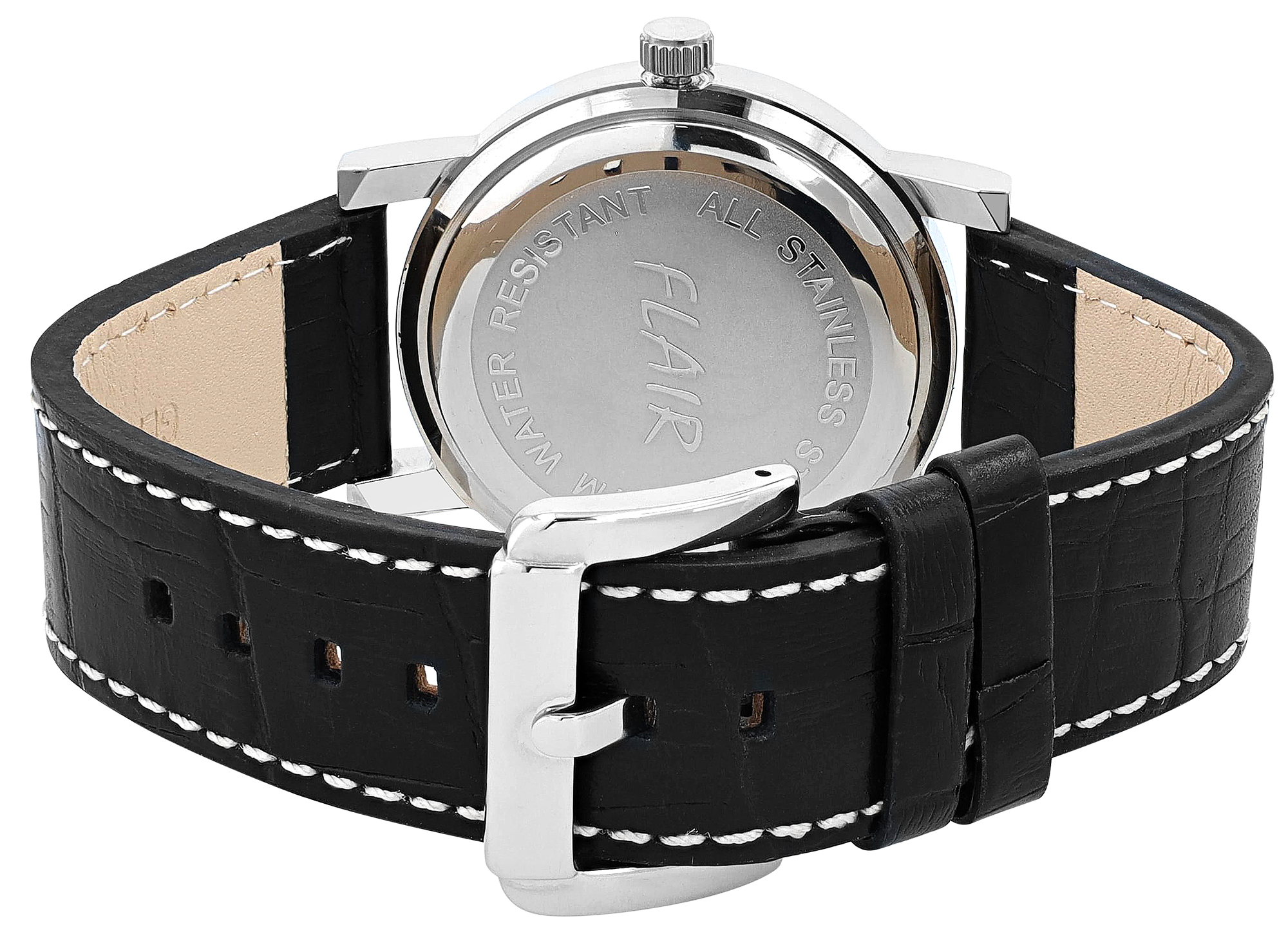 Flair Herrenuhr mit Echtlederarmband Koroko-Optik