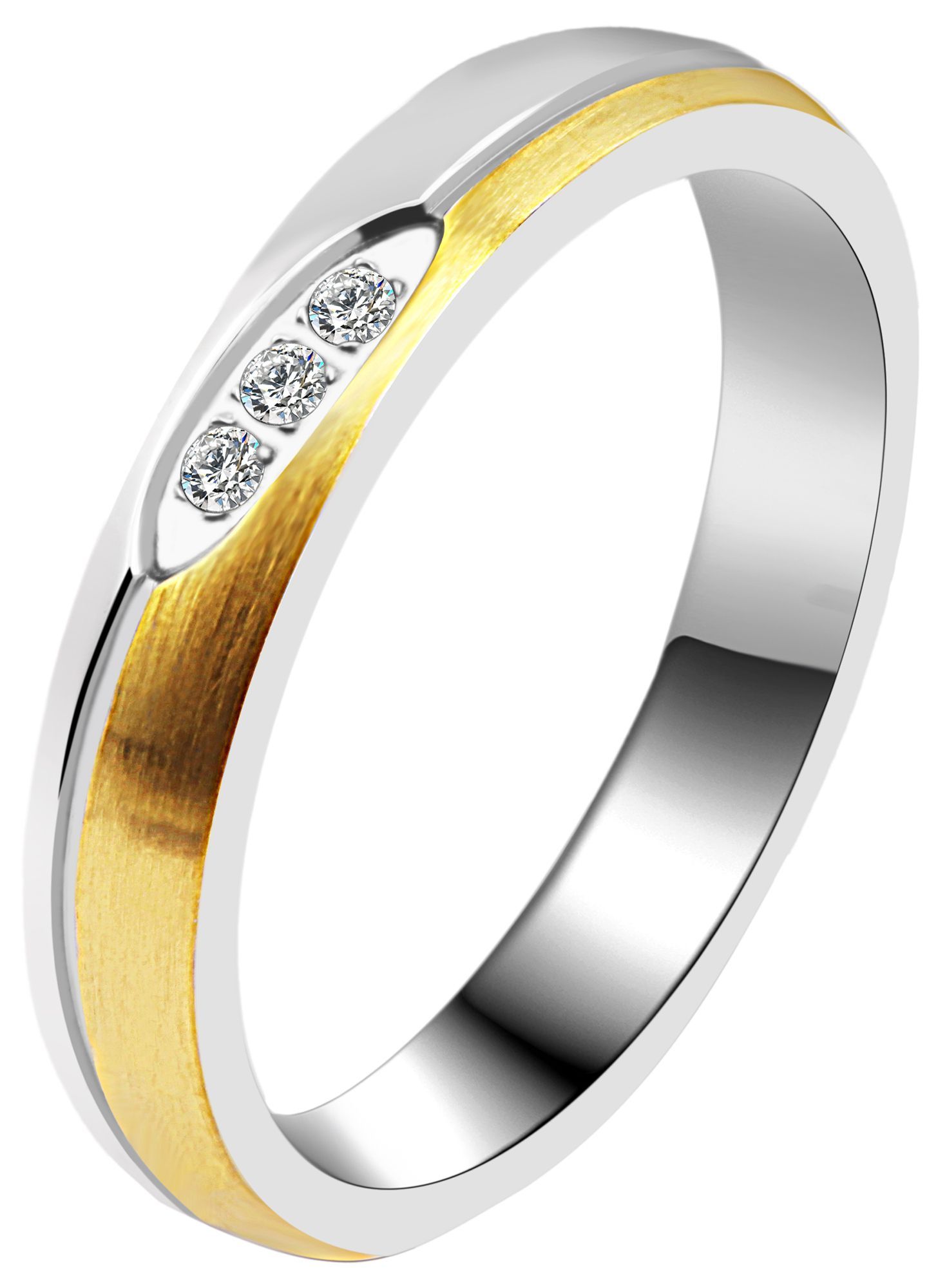 "Tempting Sweet" Edelstahl Damen-Partnerring, bicolor, Gr. 52