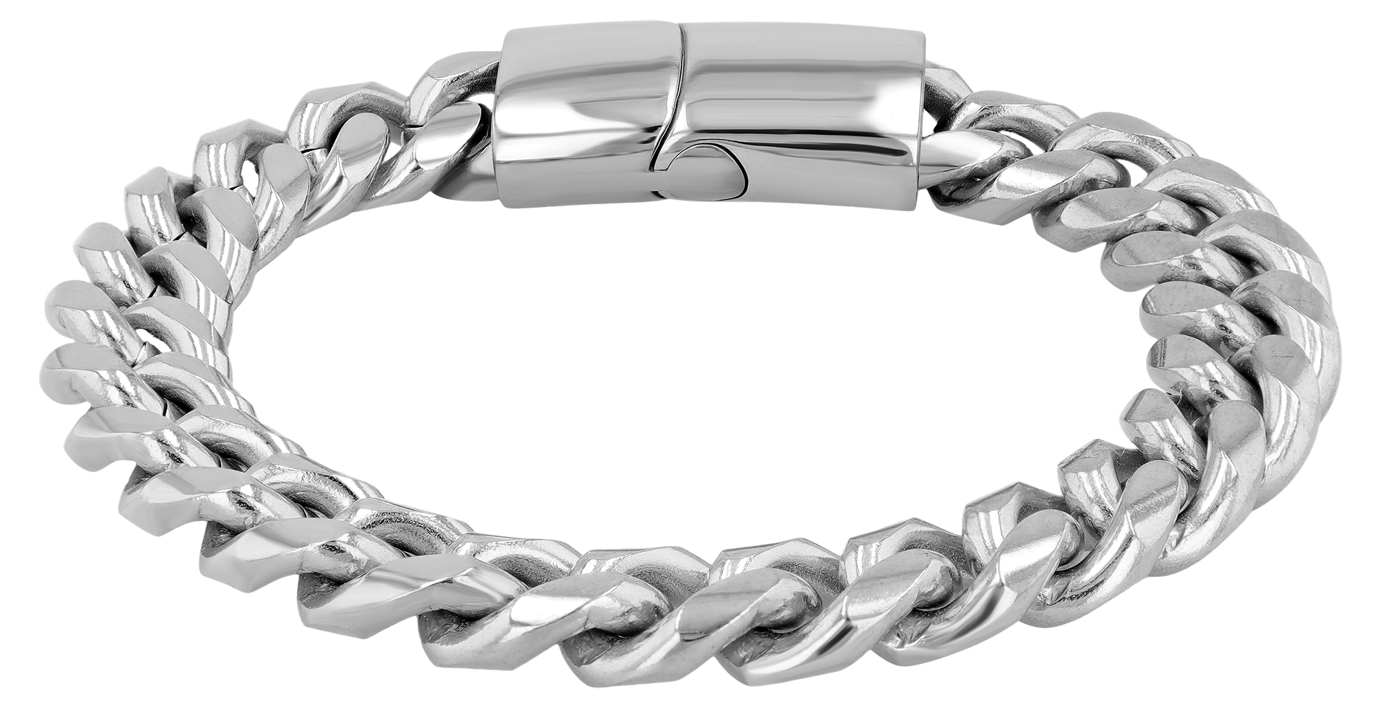 "Ole" Akzent Edelstahl Armband, Panzerarmband, 21,5 + 1 cm, silberfarben