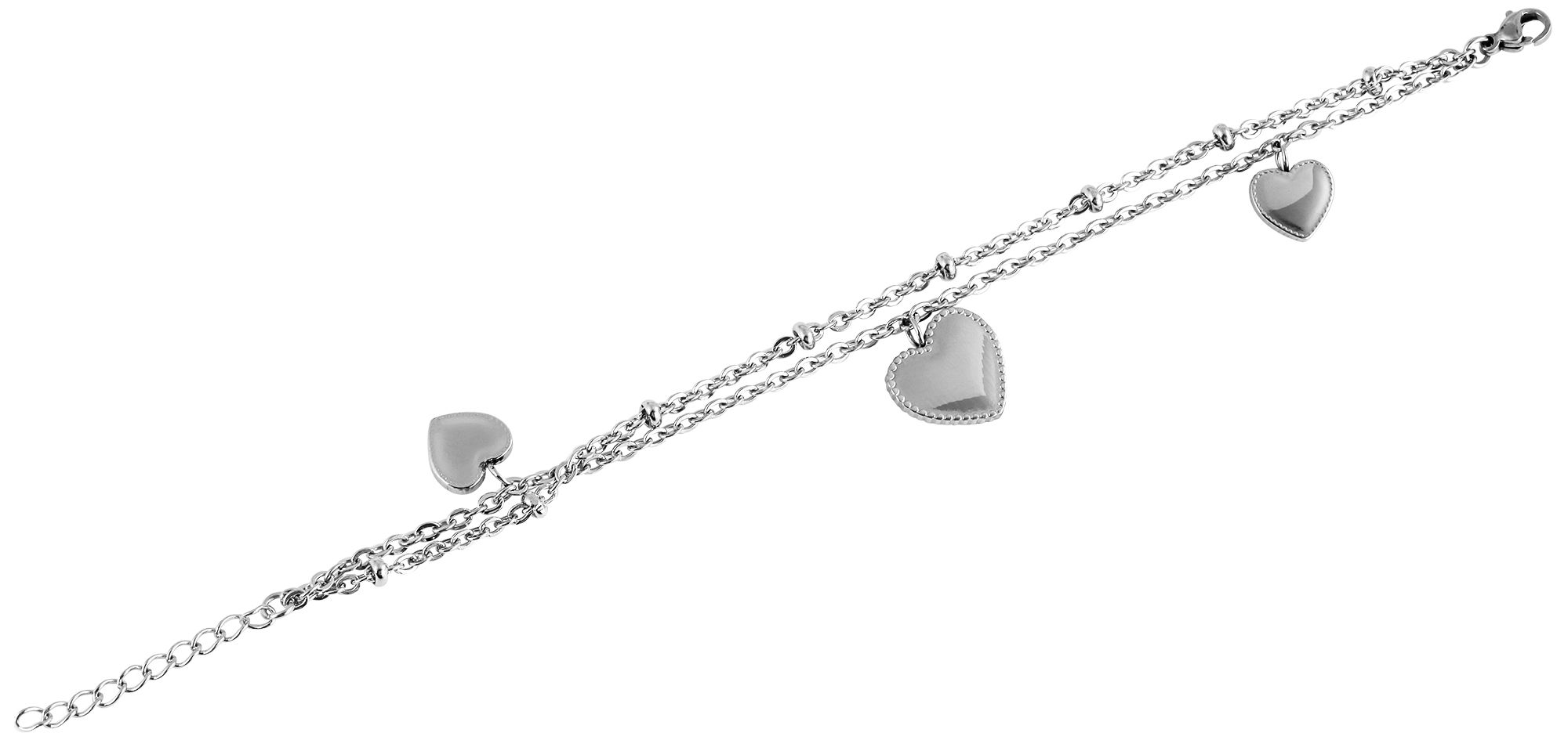"Talila" Akzent Armband aus Edelstahl, Herz, silberfarben