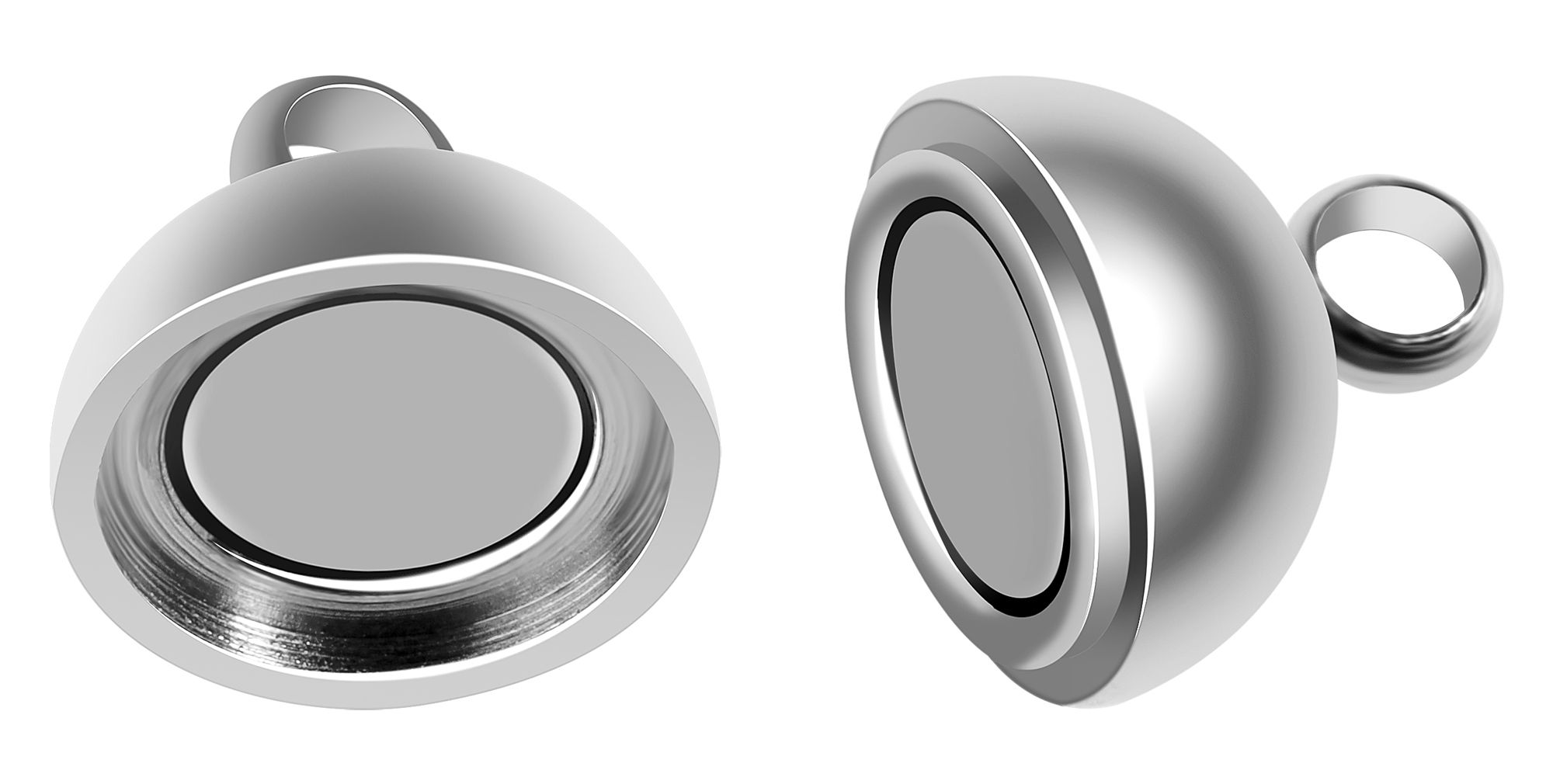 Edelstahl Kugel-Magnetschließe silberfarben, Ø 10 mm