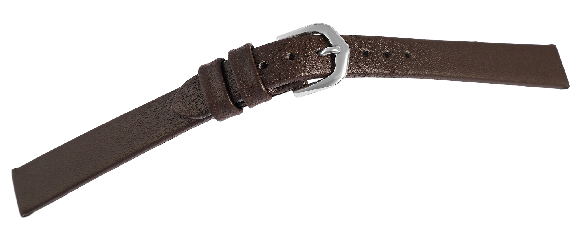 Echtleder-Uhrenarmband, braun, 12 mm