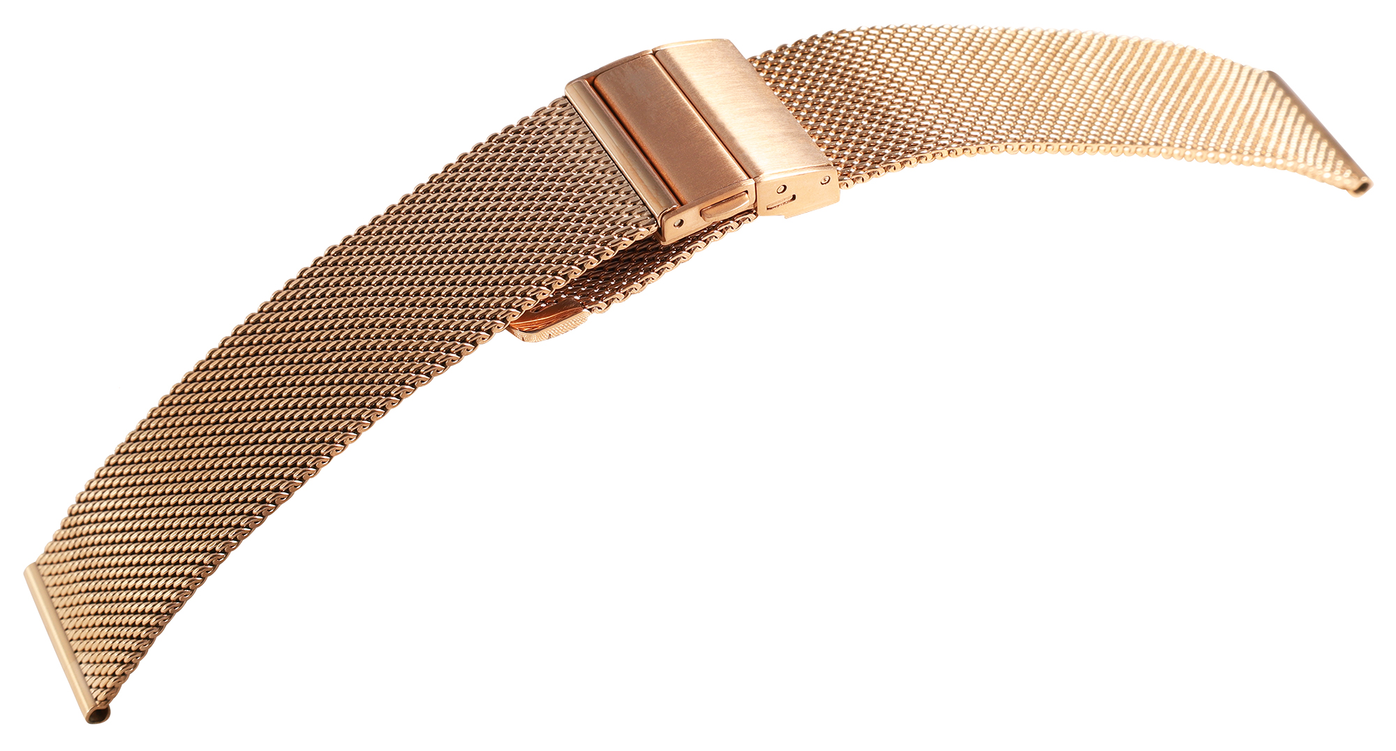 Edelstahl-Milanese (Quick-Release), Faltschließe, roségoldfarben, 22 mm