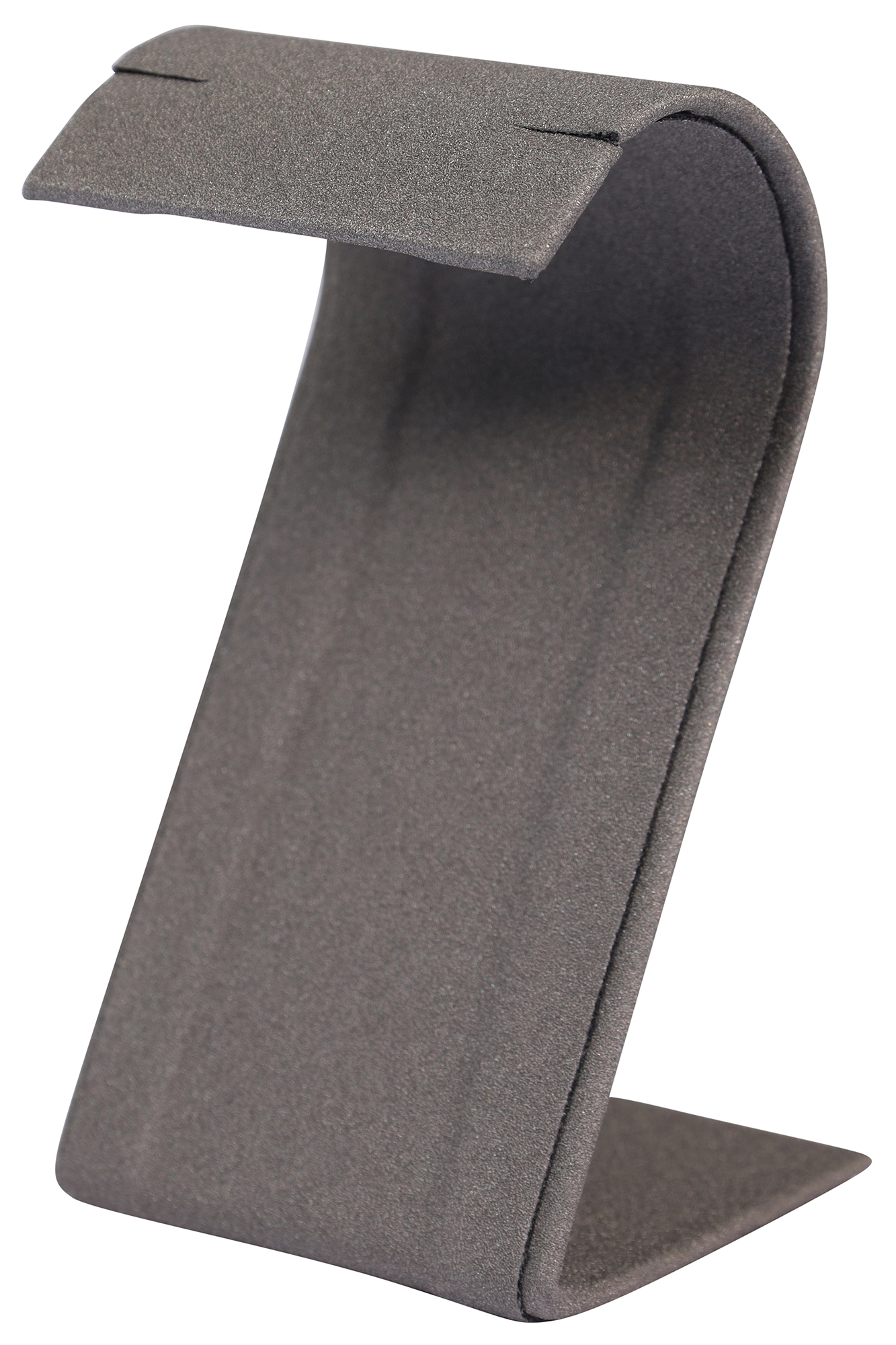 Aufsteller für Ohrhänger/ Creolen, PU-Überzug/ Metall, grau