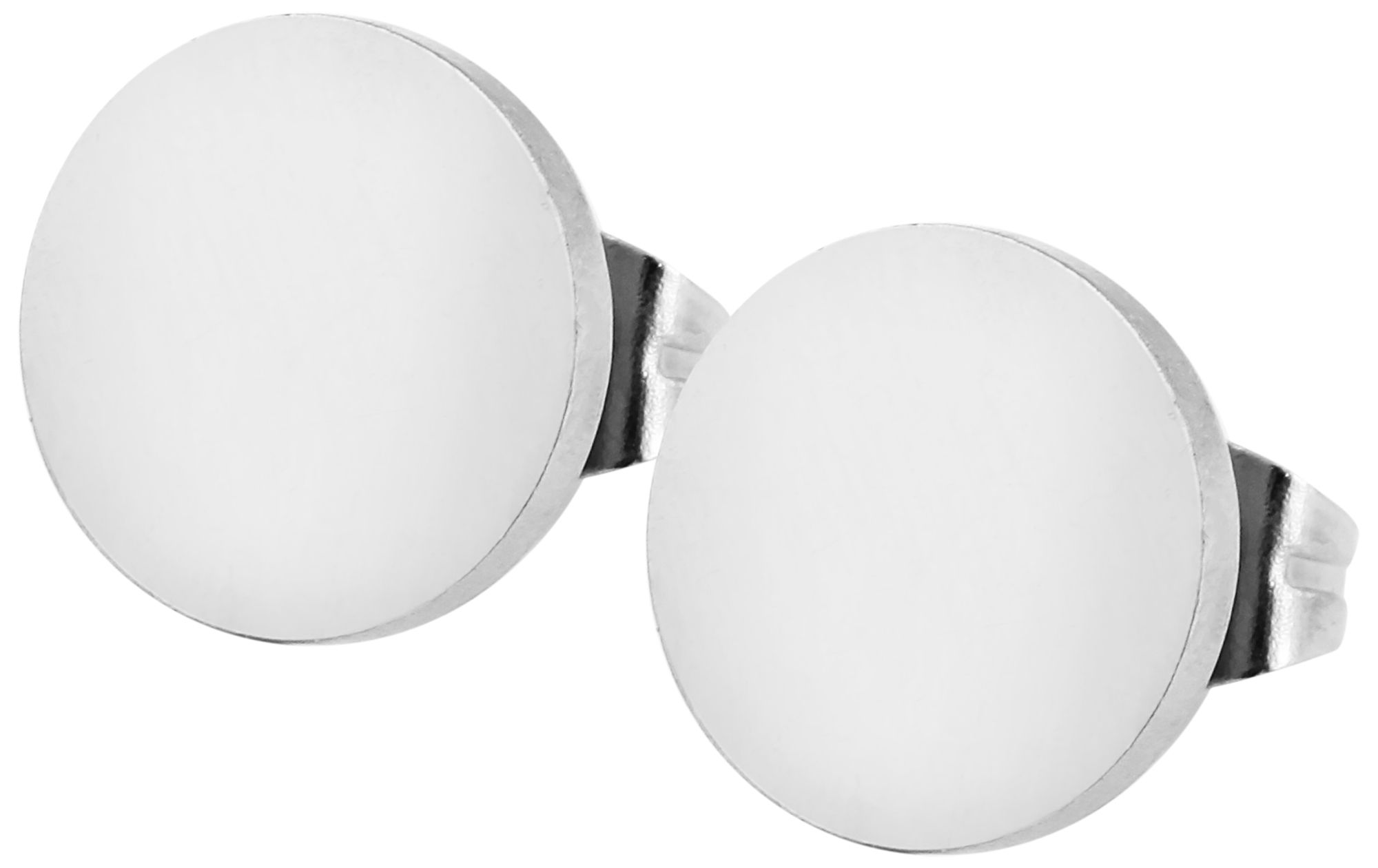 "Saima" Edelstahl Ohrstecker, Plättchen Ø 10 mm, silberfarben