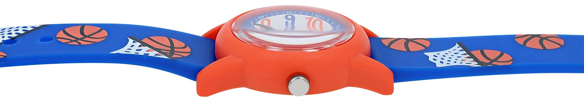 Q&Q Kinderuhr mit Silikonarmband, "Basketball", 10 Bar
