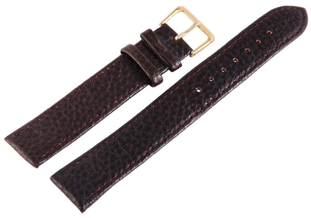 Echtleder-Uhrenarmband, dunkelbraun, Krokooptik, 20 mm, VE 6