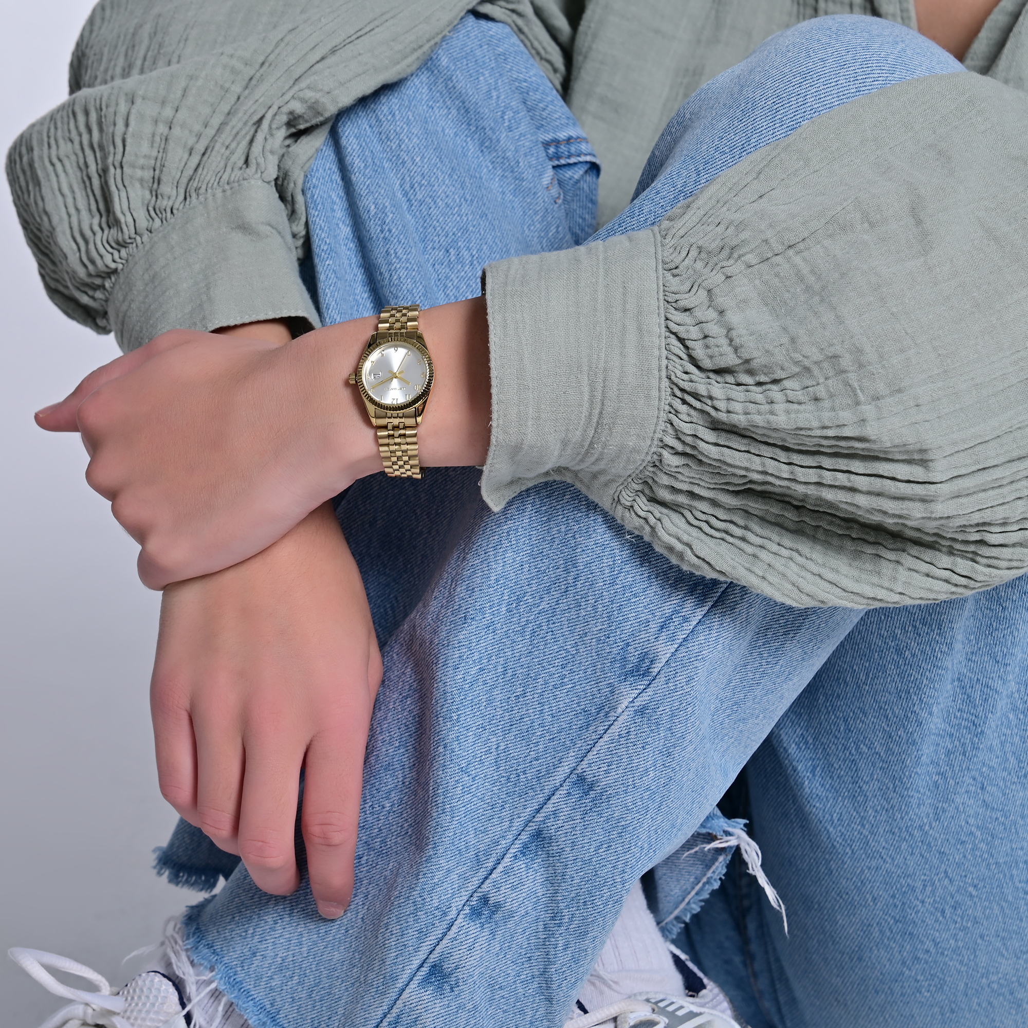 JUST WATCH Damenuhr "Else" mit Edelstahlband Ø 27 mm, goldfarben/silberfarben