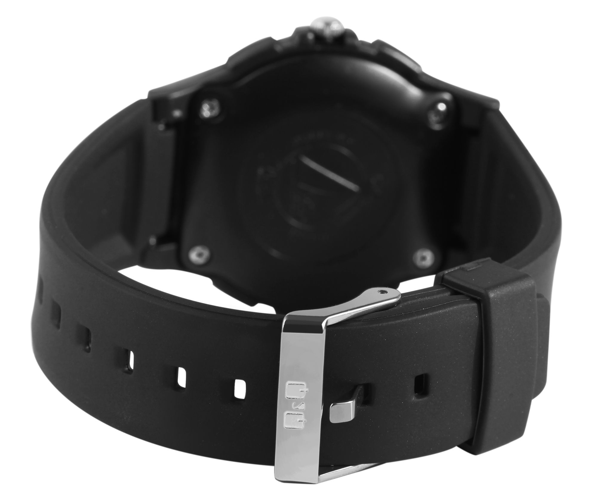Q&Q Herrenuhr mit Resinband, Ø 40 mm, schwarz