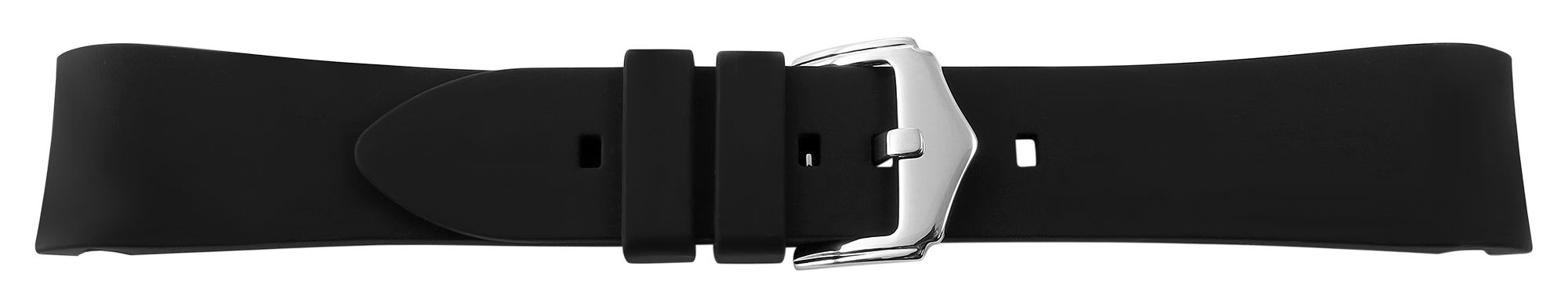 Silikon Uhrenarmband, Dornschließe, schwarz, 19 mm