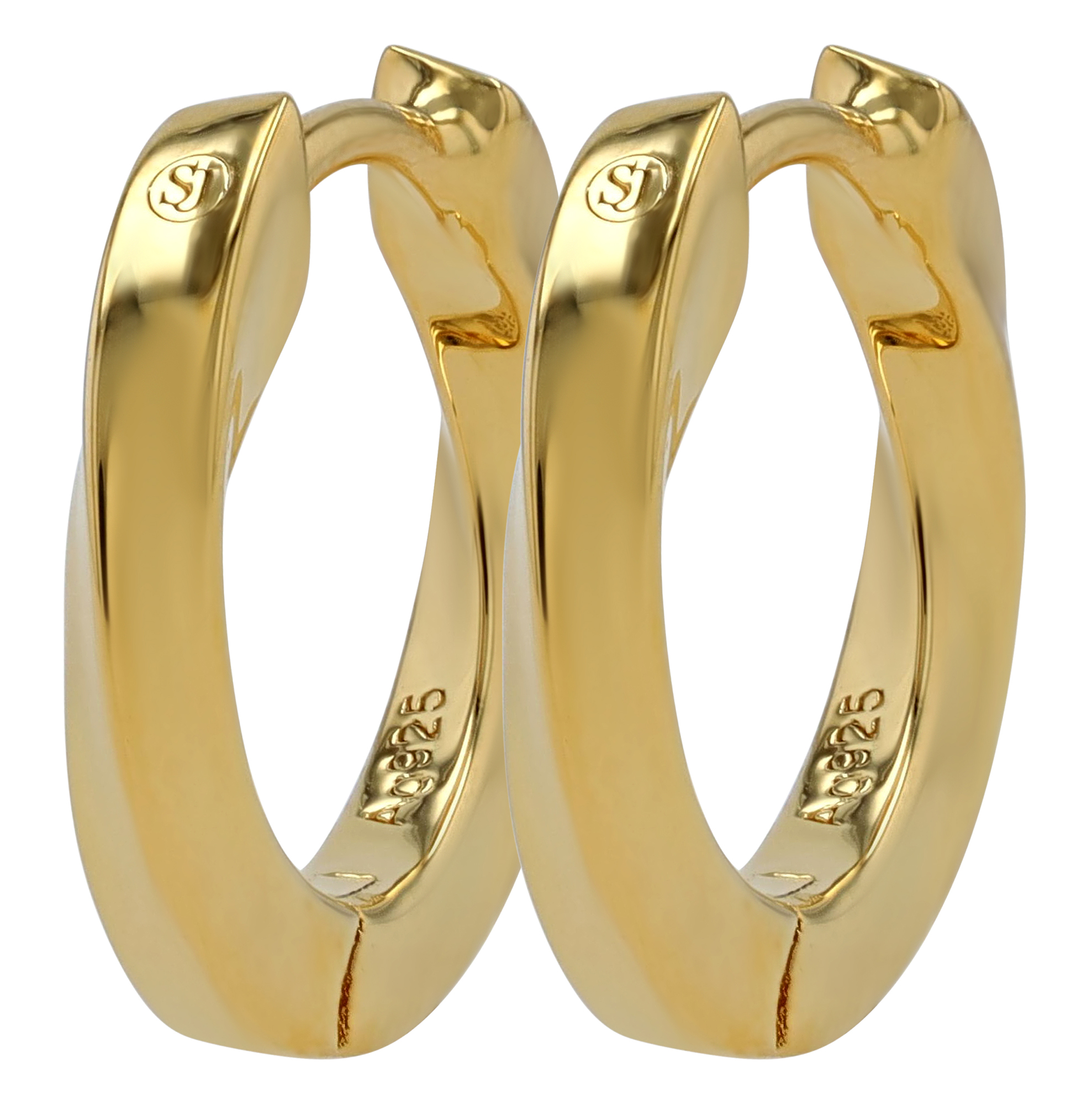 Sif Jakobs Jewellery 925/- Echt Silber Creolen "Ferrara Piccolo Pianura" Ø 10 mm, vgold.