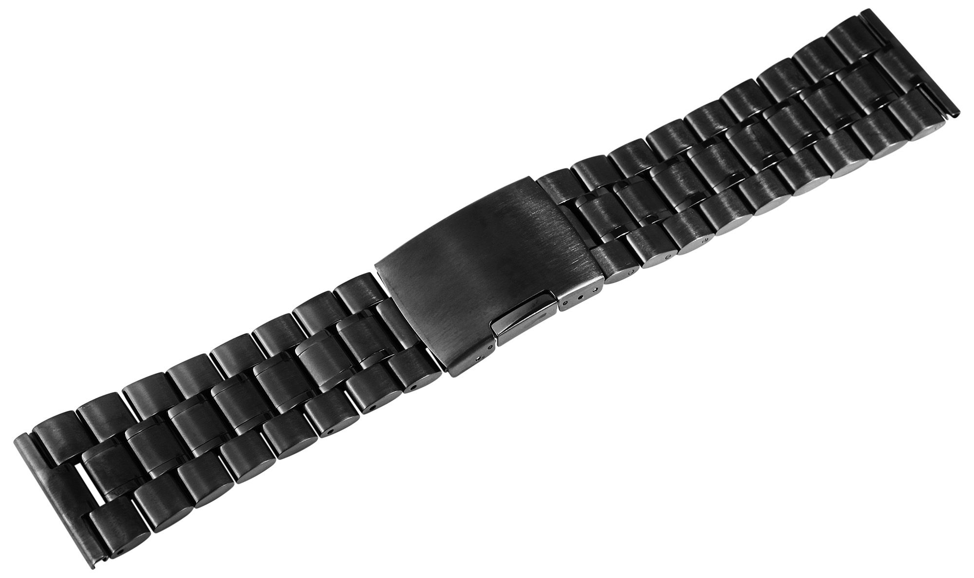 Edelstahl Gliederarmband, Faltschließe, schwarz, 26 mm