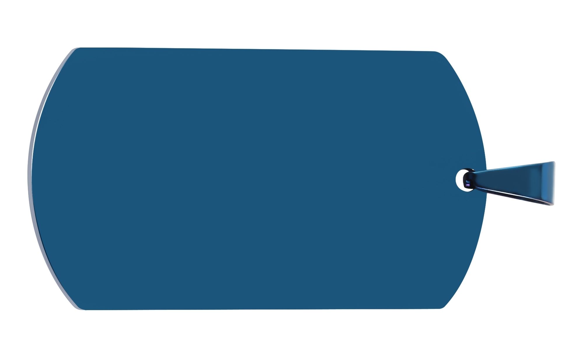 "Asha" Akzent Edelstahl Gravuranhänger/ Dog Tag, 50 x 29 mm, blau