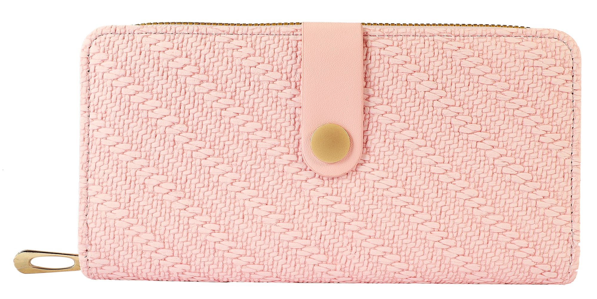 Damengeldbörse mit moderner Textur, Lederimitat, rosa