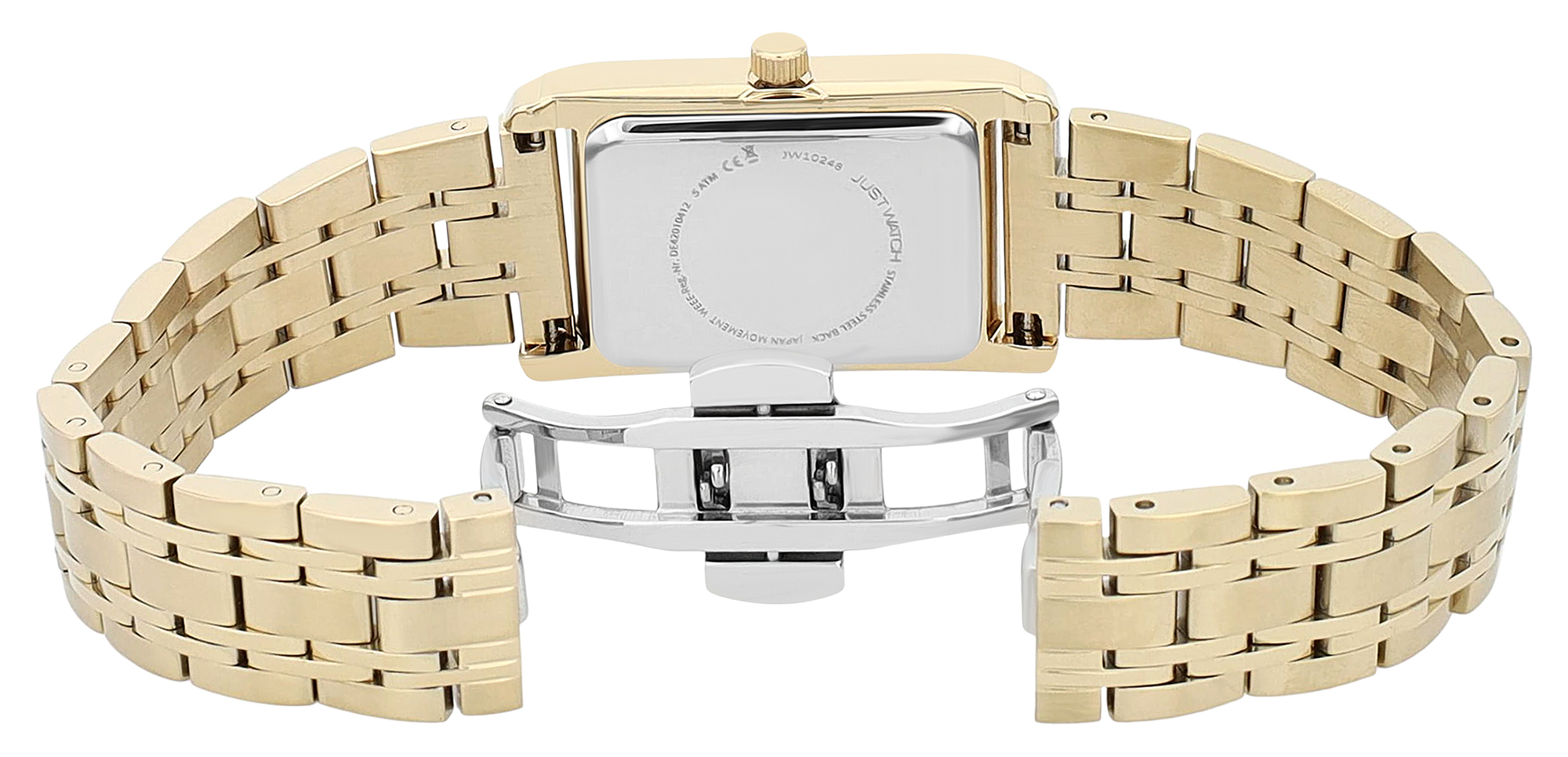 JUST WATCH Damenuhr "Ebba" mit Edelstahlband, 38 x 24 mm, goldfarbe/ weiß