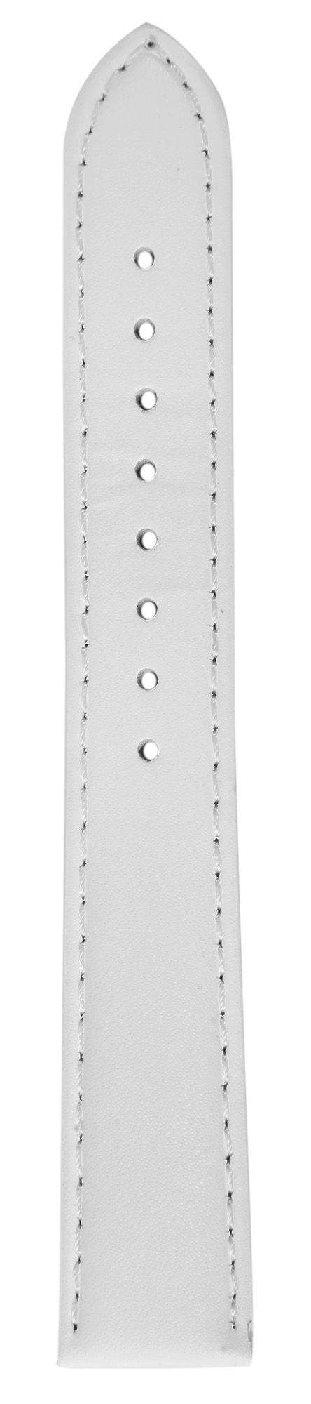 Echtleder-Uhrenarmband mit Naht, gepolstert, weiß, 18 mm