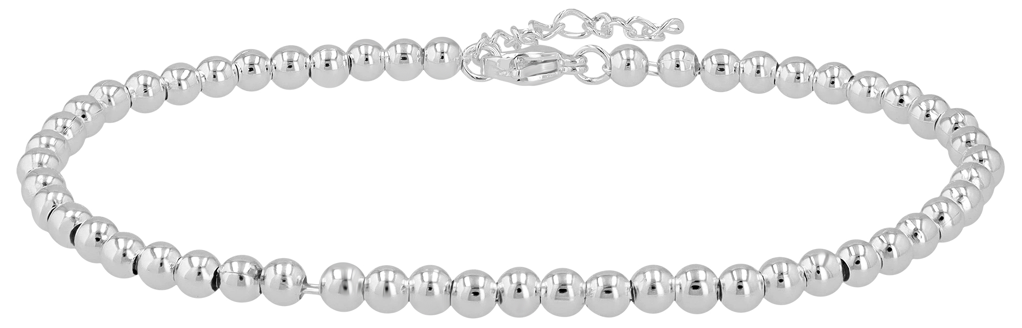 "Nasib", Akzent Kugelarmband, Edelstahl, versilbert, poliert, 20+3 cm
