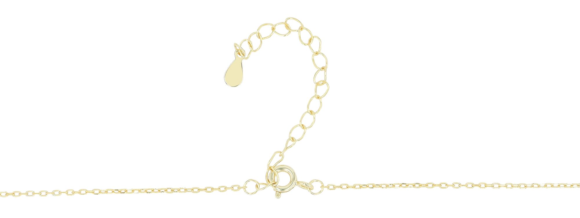 "Lucia" 925/- Echt Silber Kette 42+5 cm mit Anhänger - Heartbeat, vergoldet