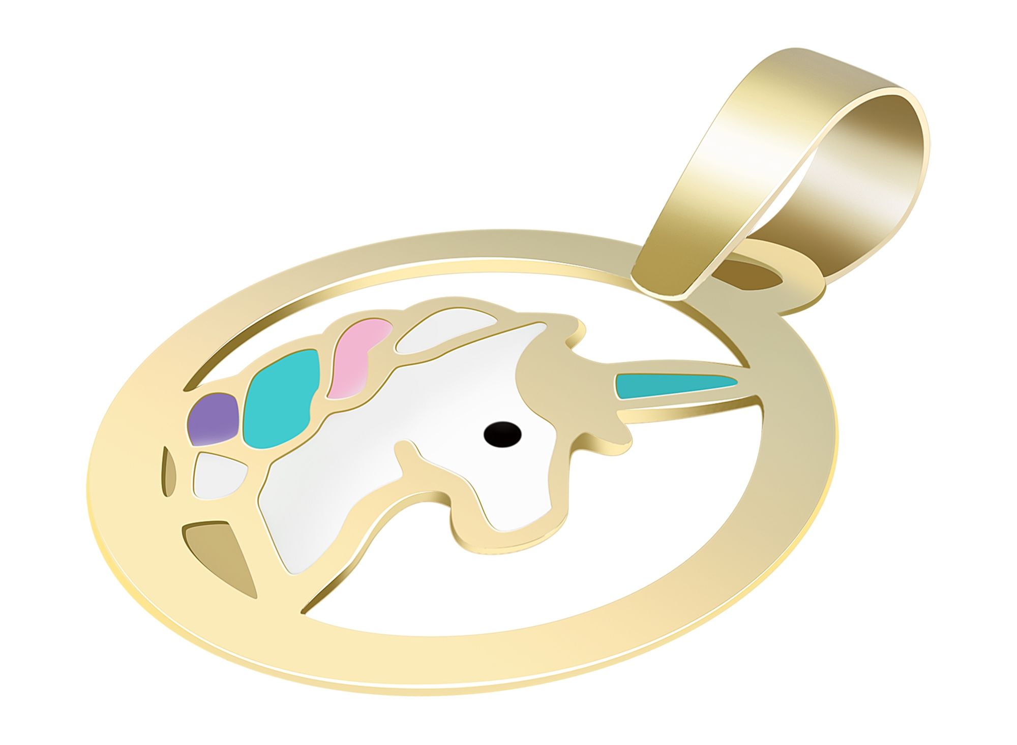 "Sternenschweif" 333/- Gold, Kinder Anhänger, Einhorn, 8 Karat