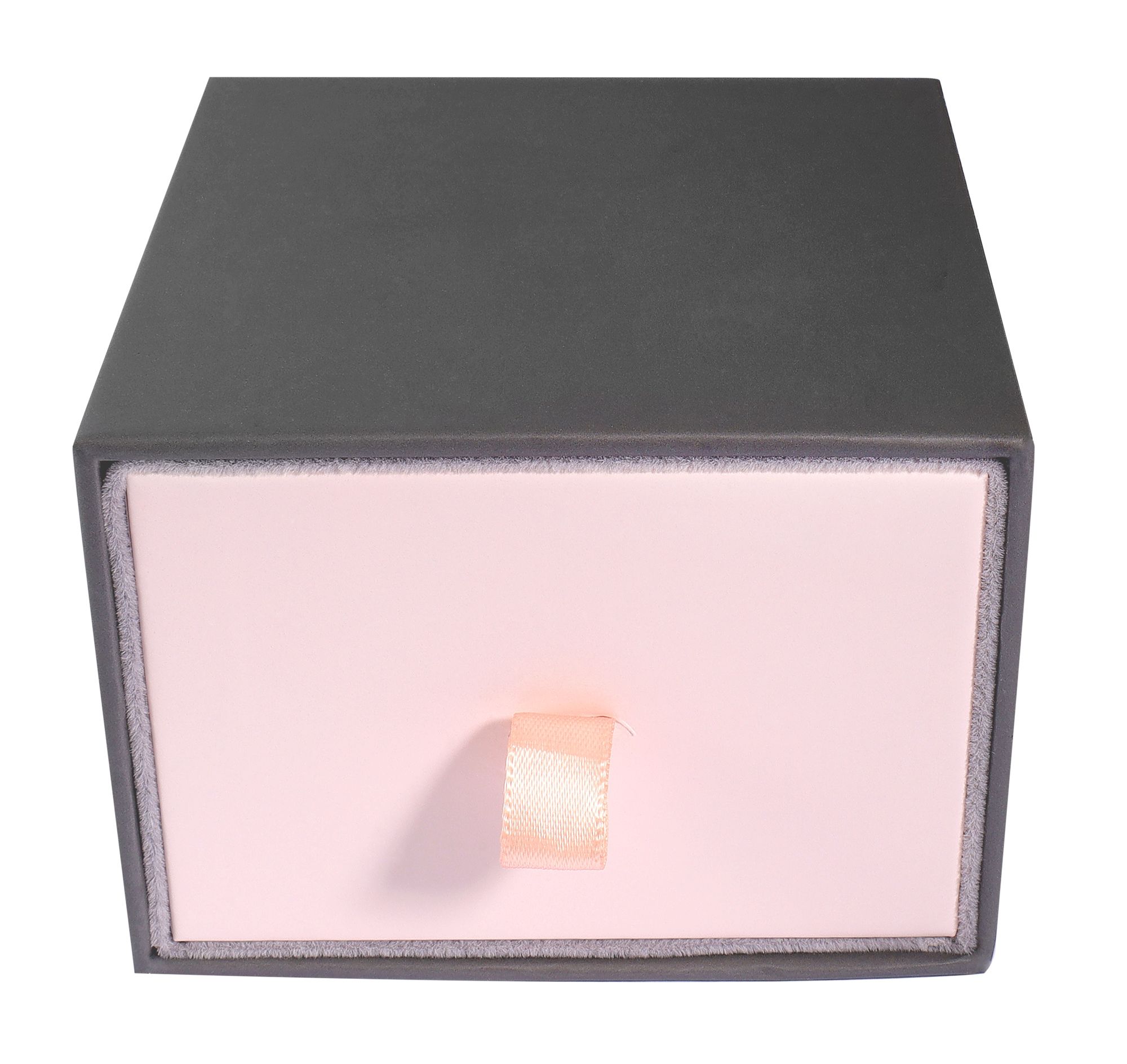 Schmuckboxen aus Pappe, VE 6, grau/rosa, 9 x 9 x 6,5 cm