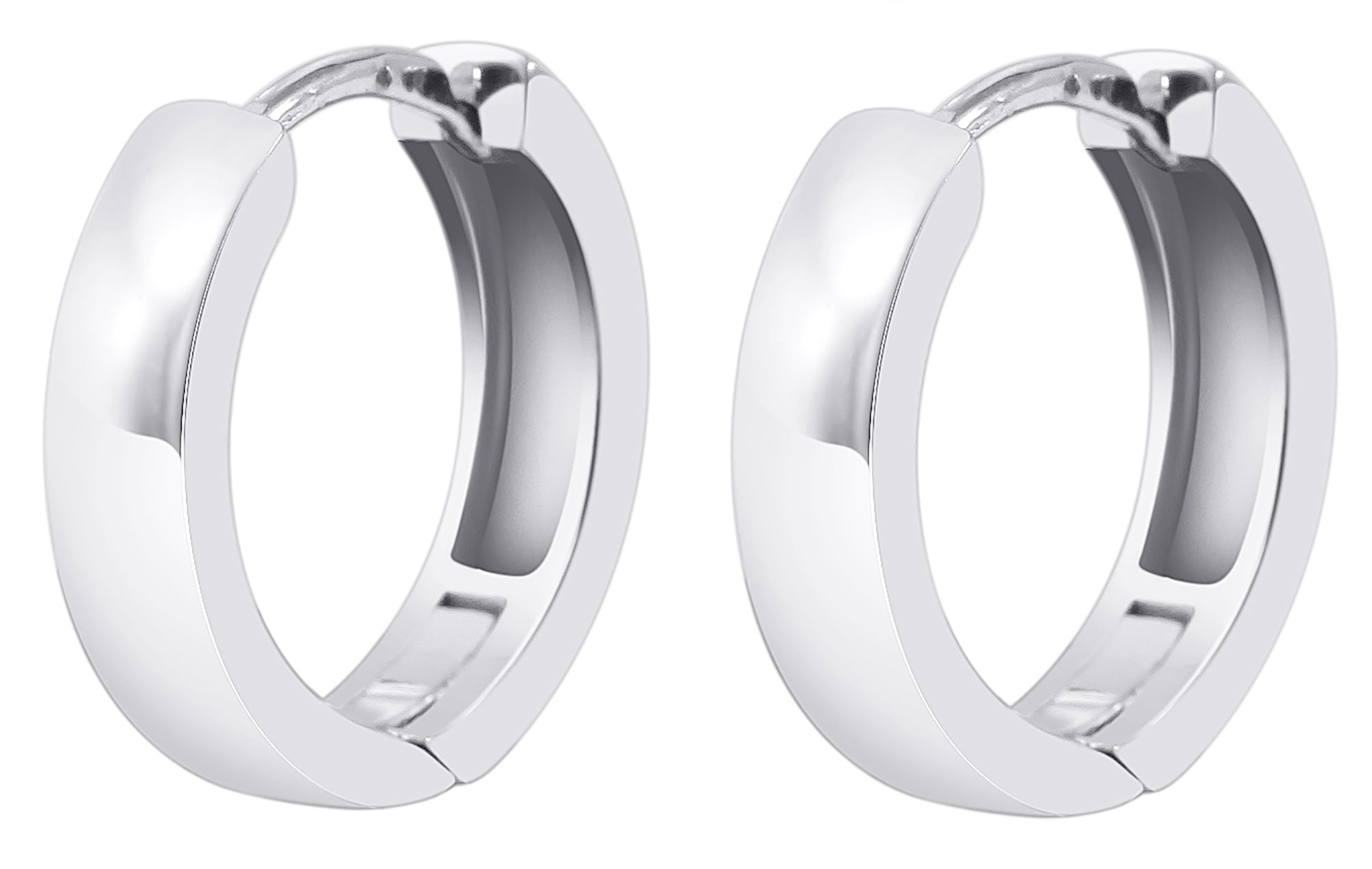 925/- Echt Silber Klapp-Creolen "Amolia", 925/rhodiniert