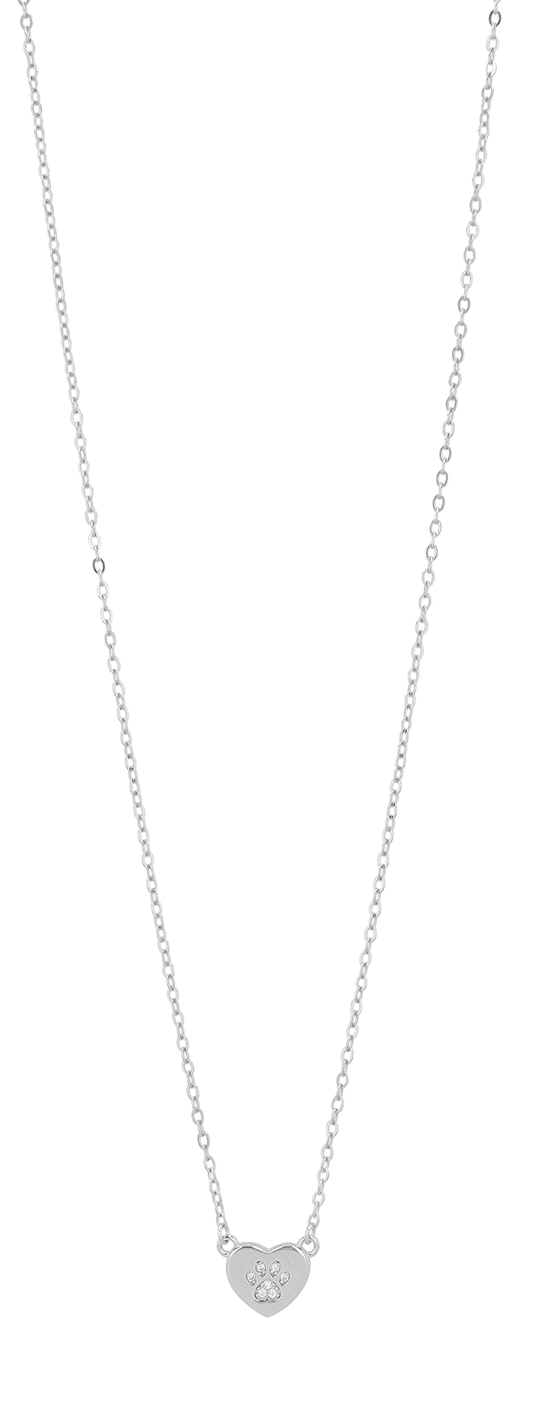 "Susi" 925/- Echt Silber Kette mit Herzanhänger, Zirkoniabesatz, 42 + 3 cm
