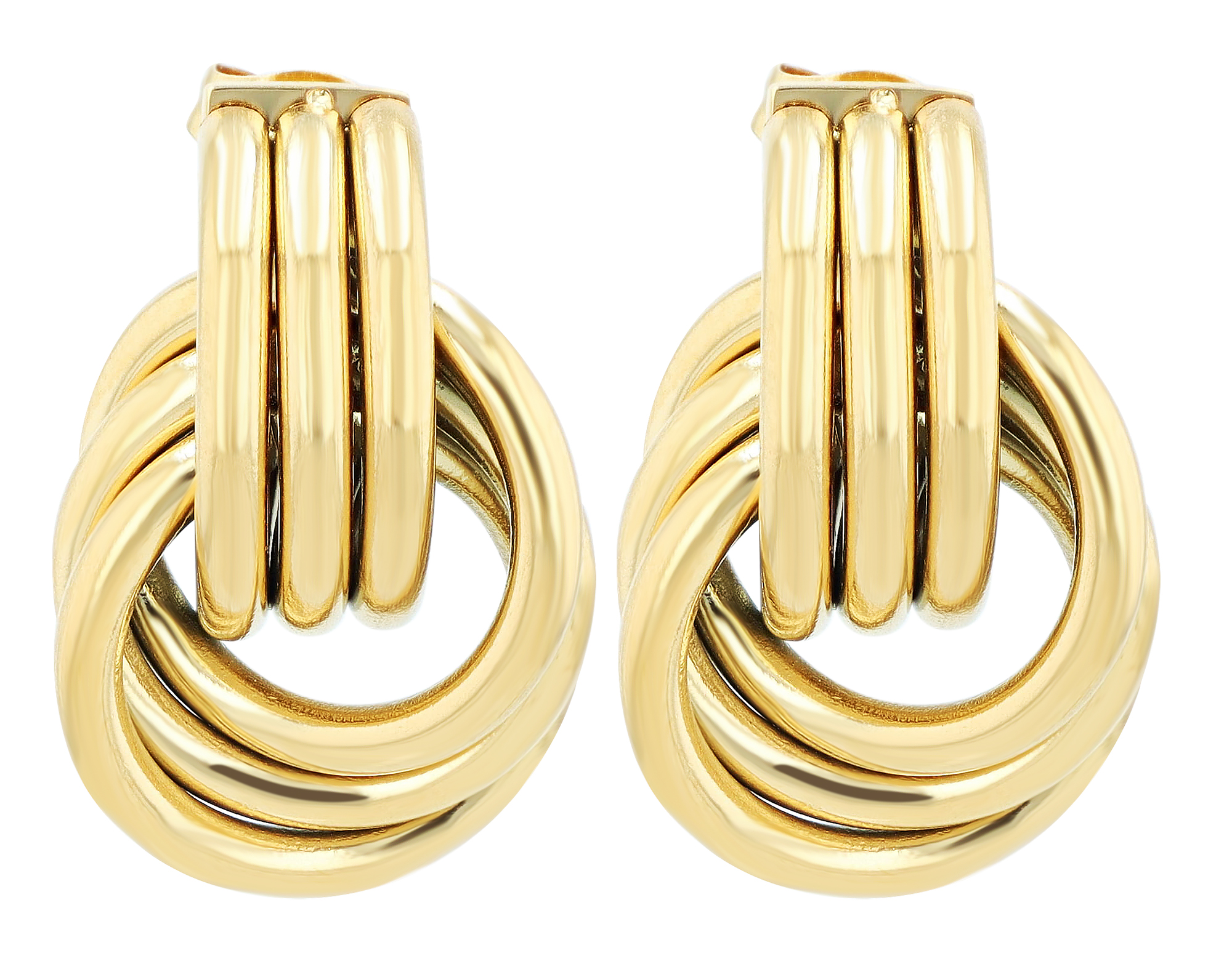 "Luisa" Edelstahl Ohrstecker, goldfarben, verschlungene Ring-Form