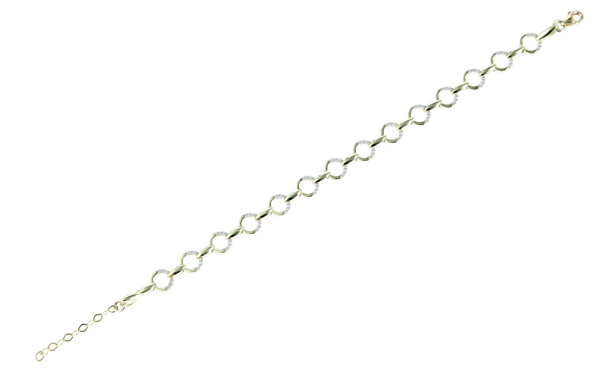 333/- Gold "Taina" Armband mit Zirkoniabesatz, 8 Karat, Gelbgold