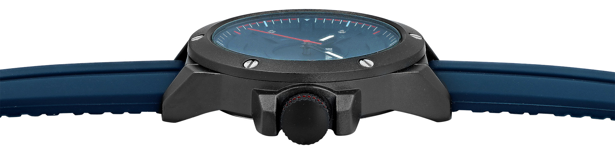 Raptor Herrenuhr "Ramon" mit Silikonband Ø 46 mm, blau/ schwarz