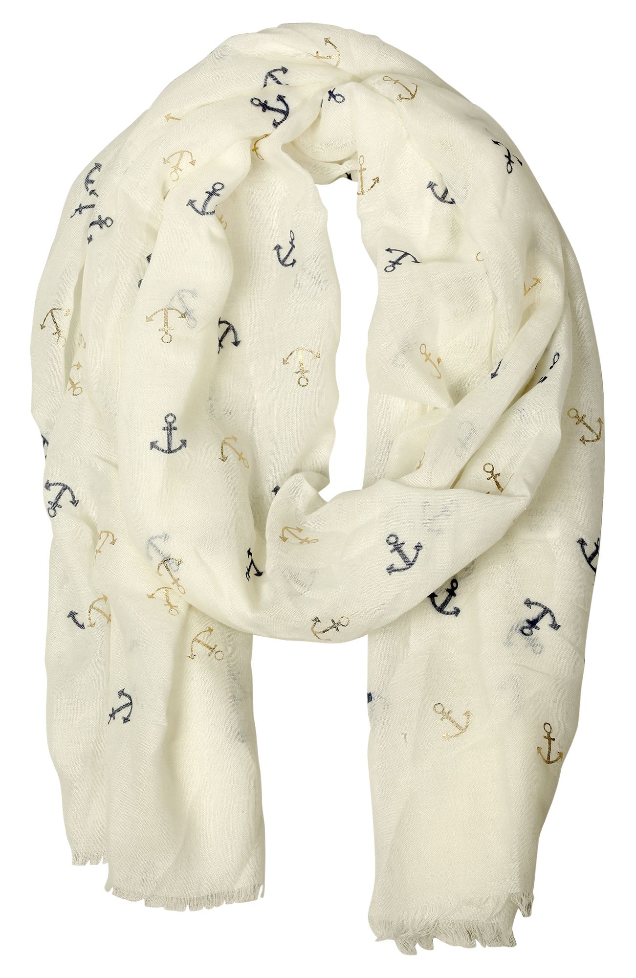 Schalpaket farblich sortiert, 100% Polyester, VE 12, 185 x 70 cm, maritim, Goldener Anker