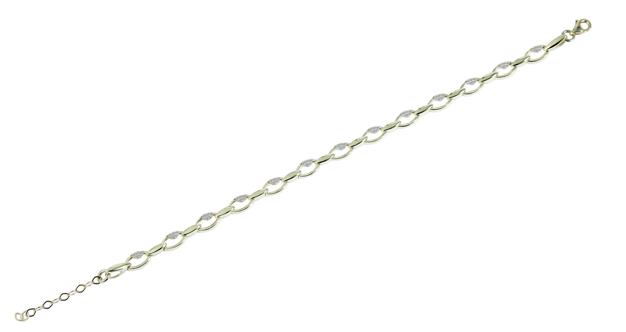 333/- Gold "Avelina" Armband mit Zirkoniabesatz, 8 Karat, Gelbgold