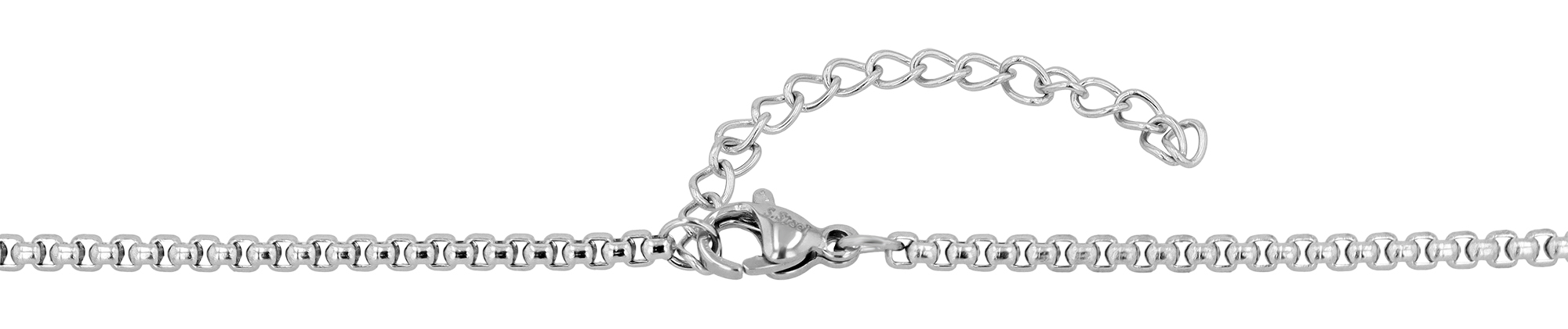 "Lorana", Akzent Edelstahl Venezianerkette, Edelstahlbeads, Simili, silberfarben, 45 + 5 cm