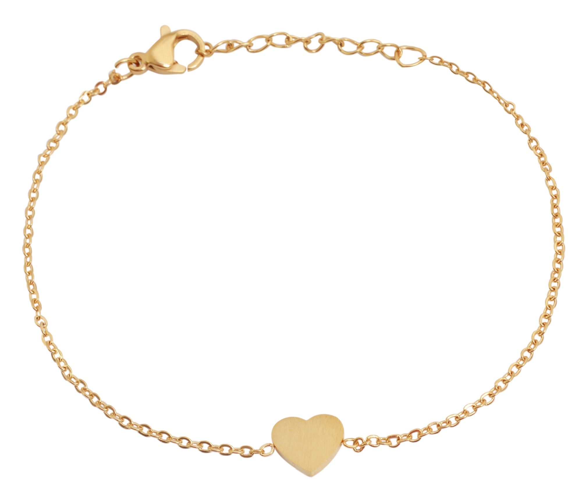 "Delmy" Akzent Edelstahl Damenarmband mit Herz, goldfarbig