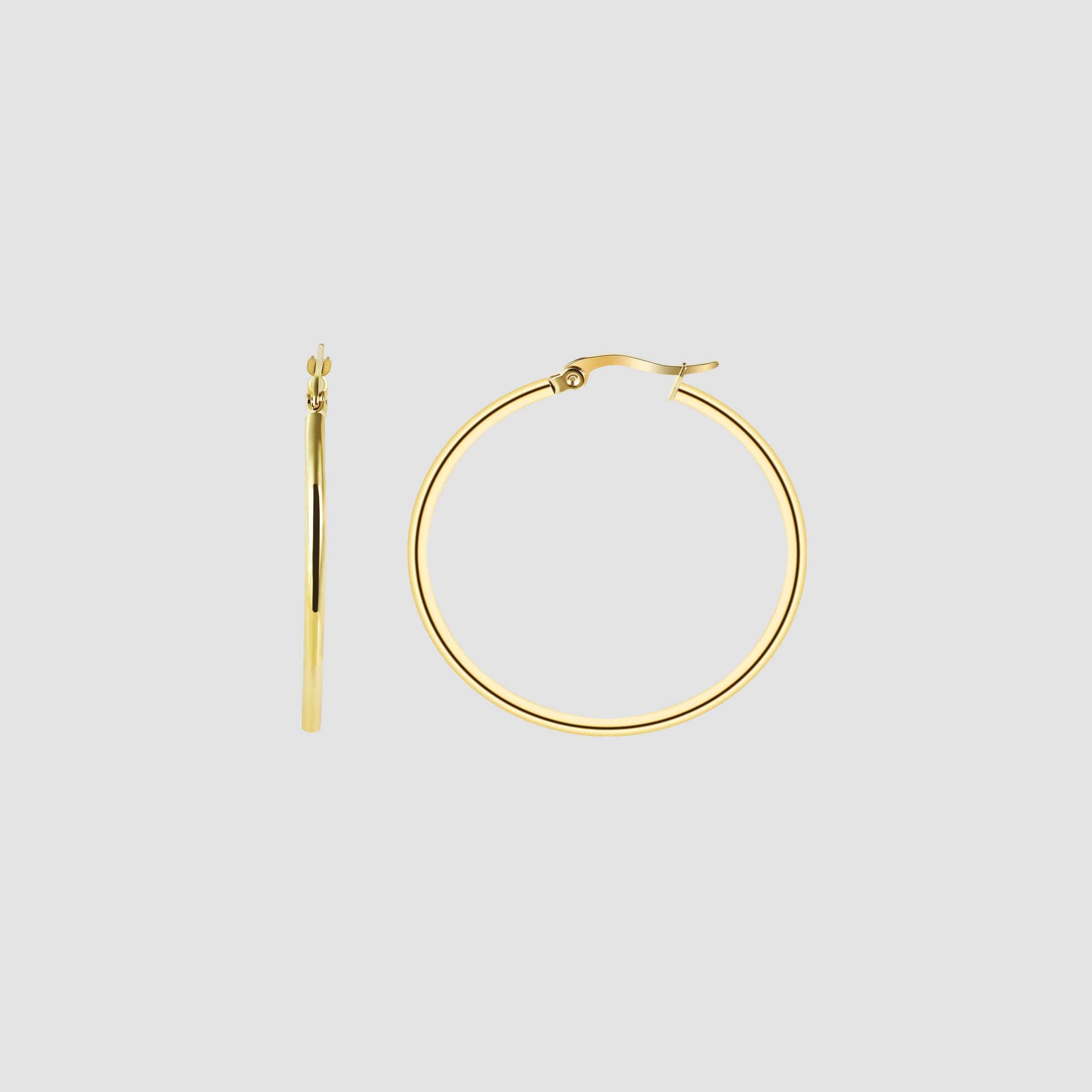 "Edina", Akzent Edelstahl Creolen Ø 40 mm, goldfarben