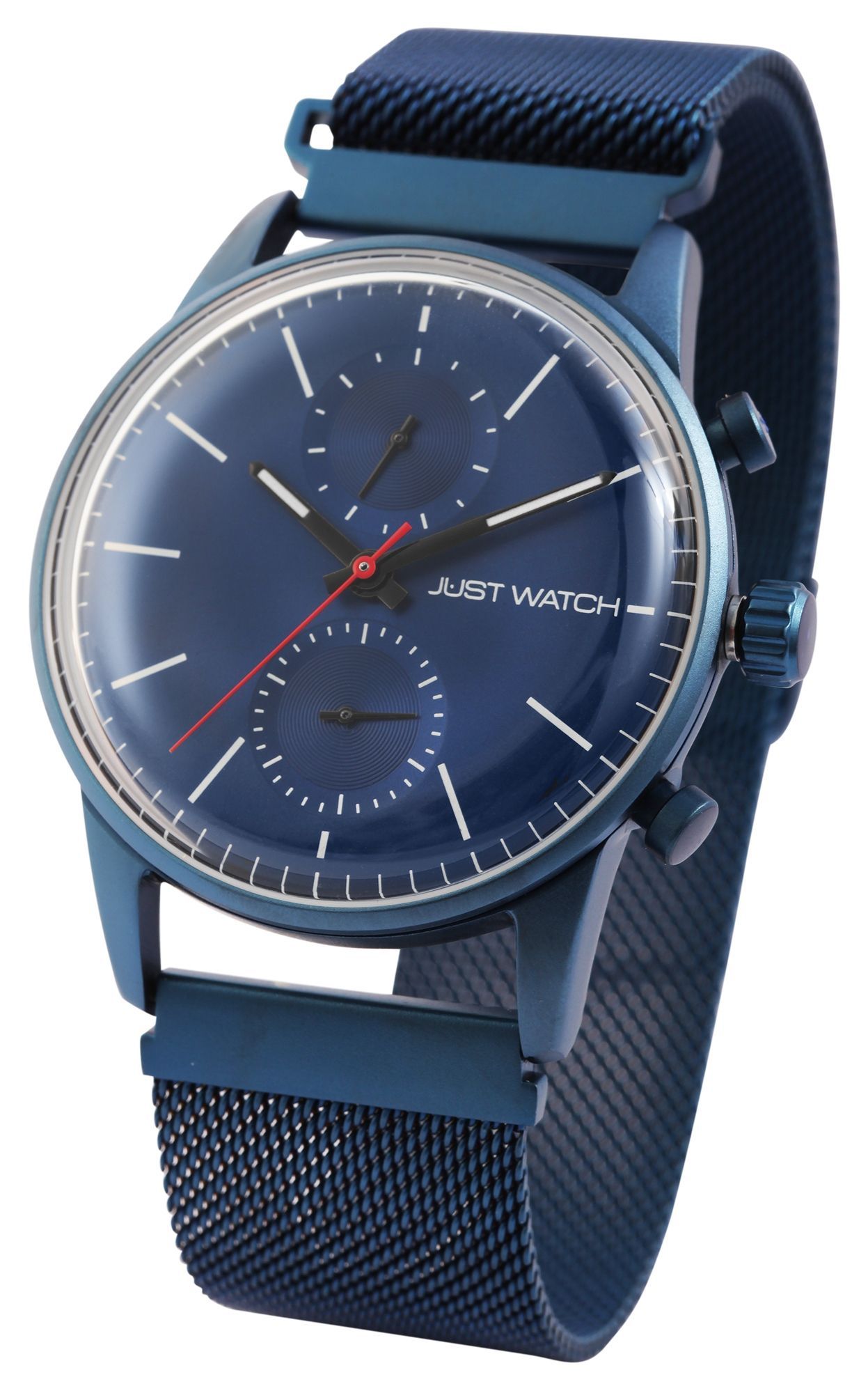 Just Watch Herrenuhr, Milanesearmband, blau