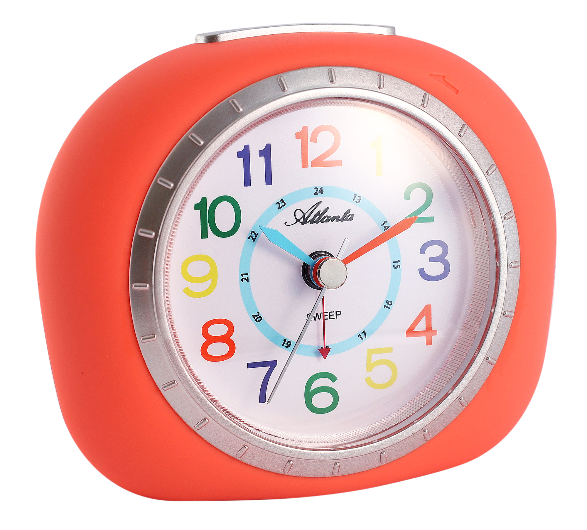 Atlanta Quarz-Wecker für Kinder (Leisegang/ Licht/ Snooze), orange