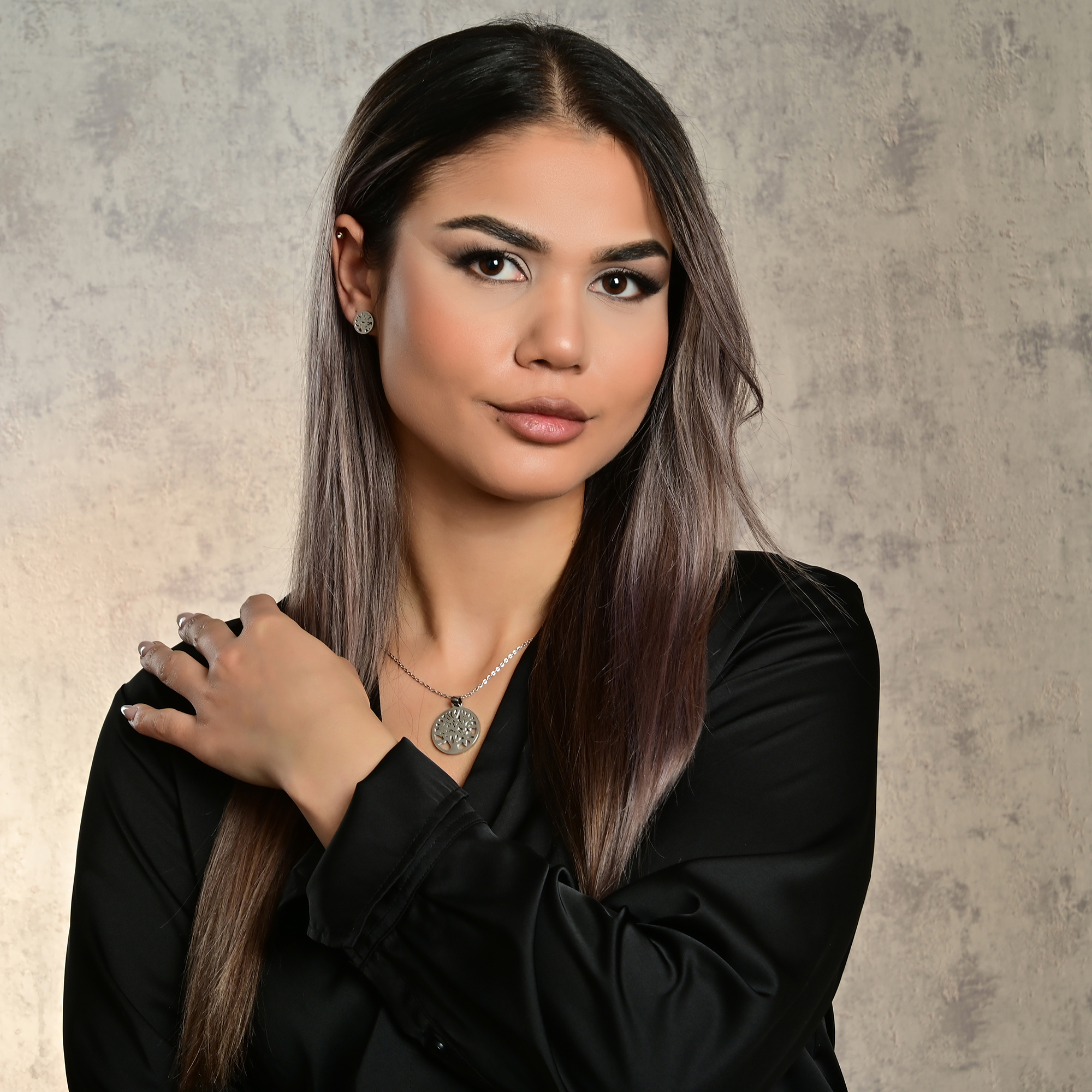 "Lanai" Edelstahl Schmuckset - Lebensbaum, (Kette 45 cm & Ohrstecker), silberfarben
