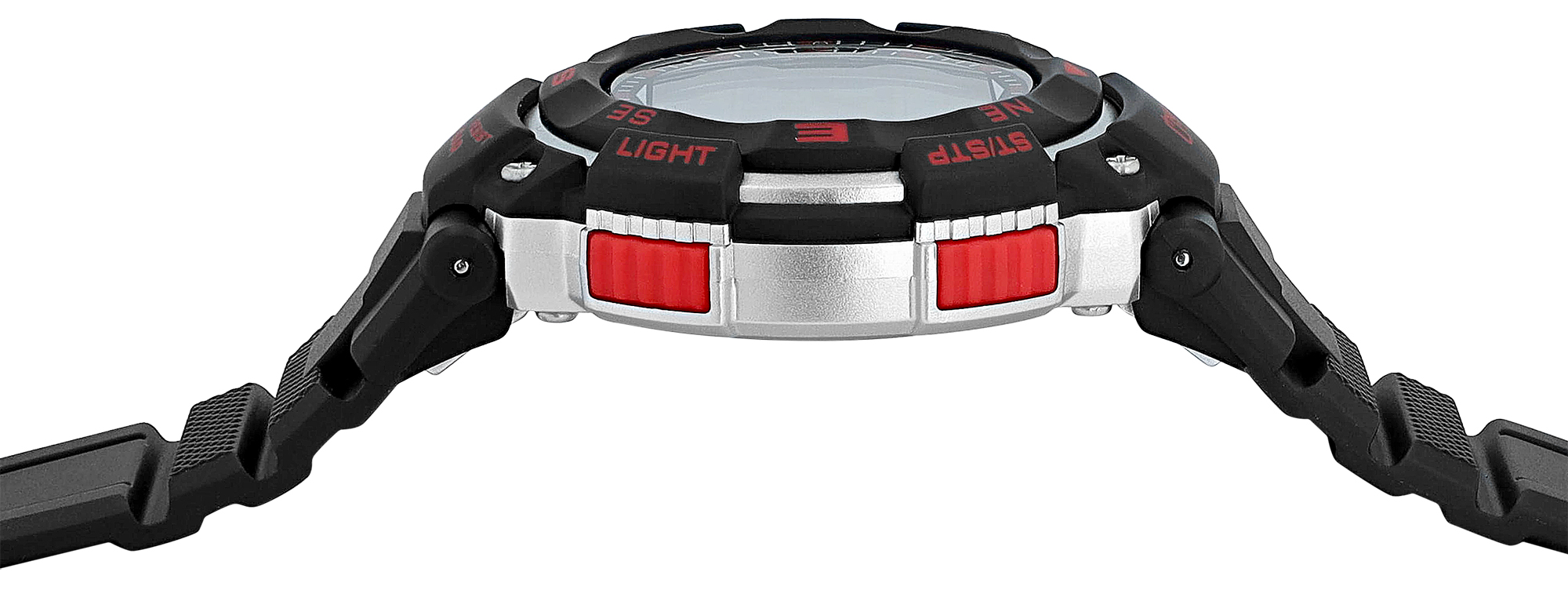 Q&Q Herren-/Jugend Digitaluhr, Kunststoff, Silikonarmband, schwarz, 10 ATM, Ø 36 mm