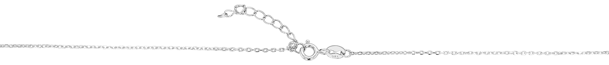 "Jeva" 925/- Echt Silber Kette mit Anhänger, Herz, 42 + 3 cm, rhodiniert