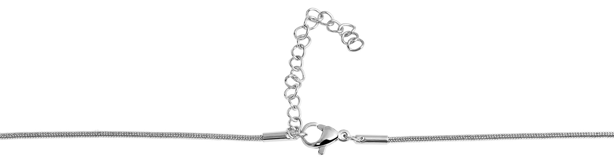 Akzent Schlangenkette, Edelstahl, Schmetterlinge, Similibesatz, silberfarbig
